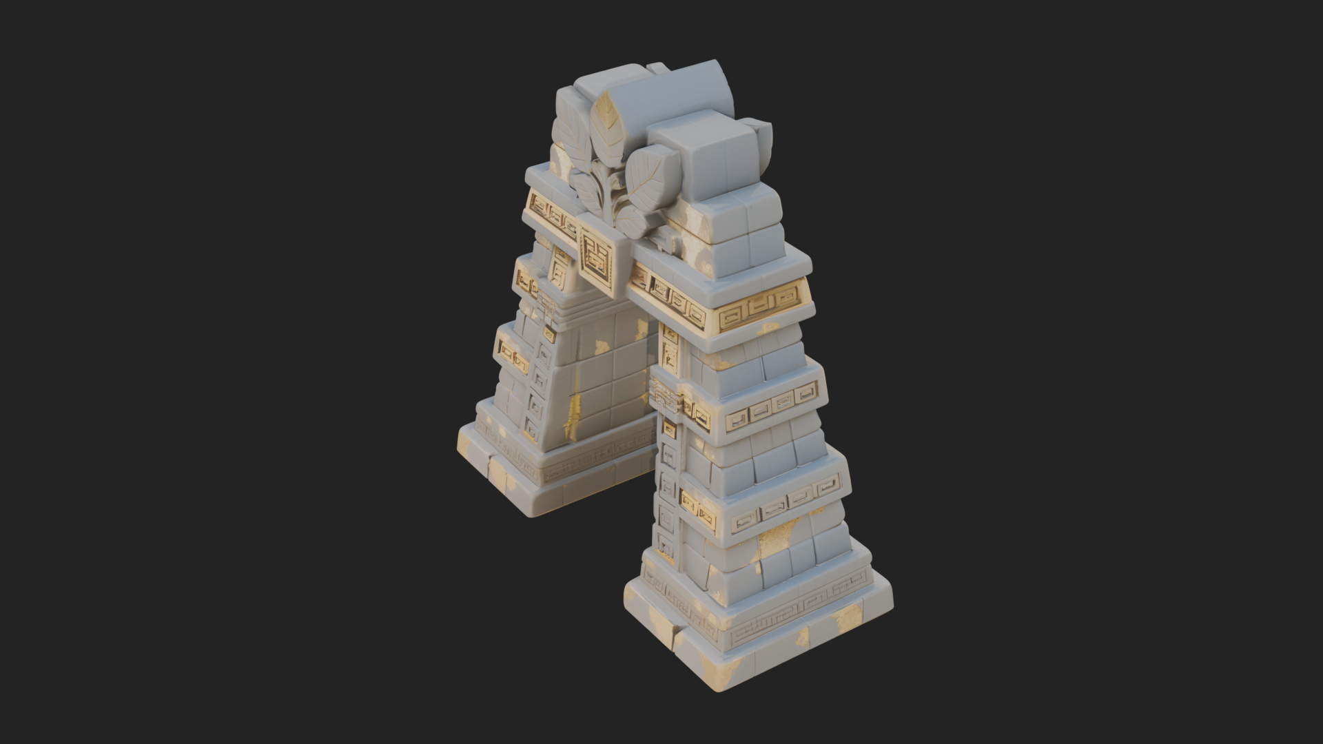 Carved Stone Garden Arch Design 2 3D Print Model 3D Model