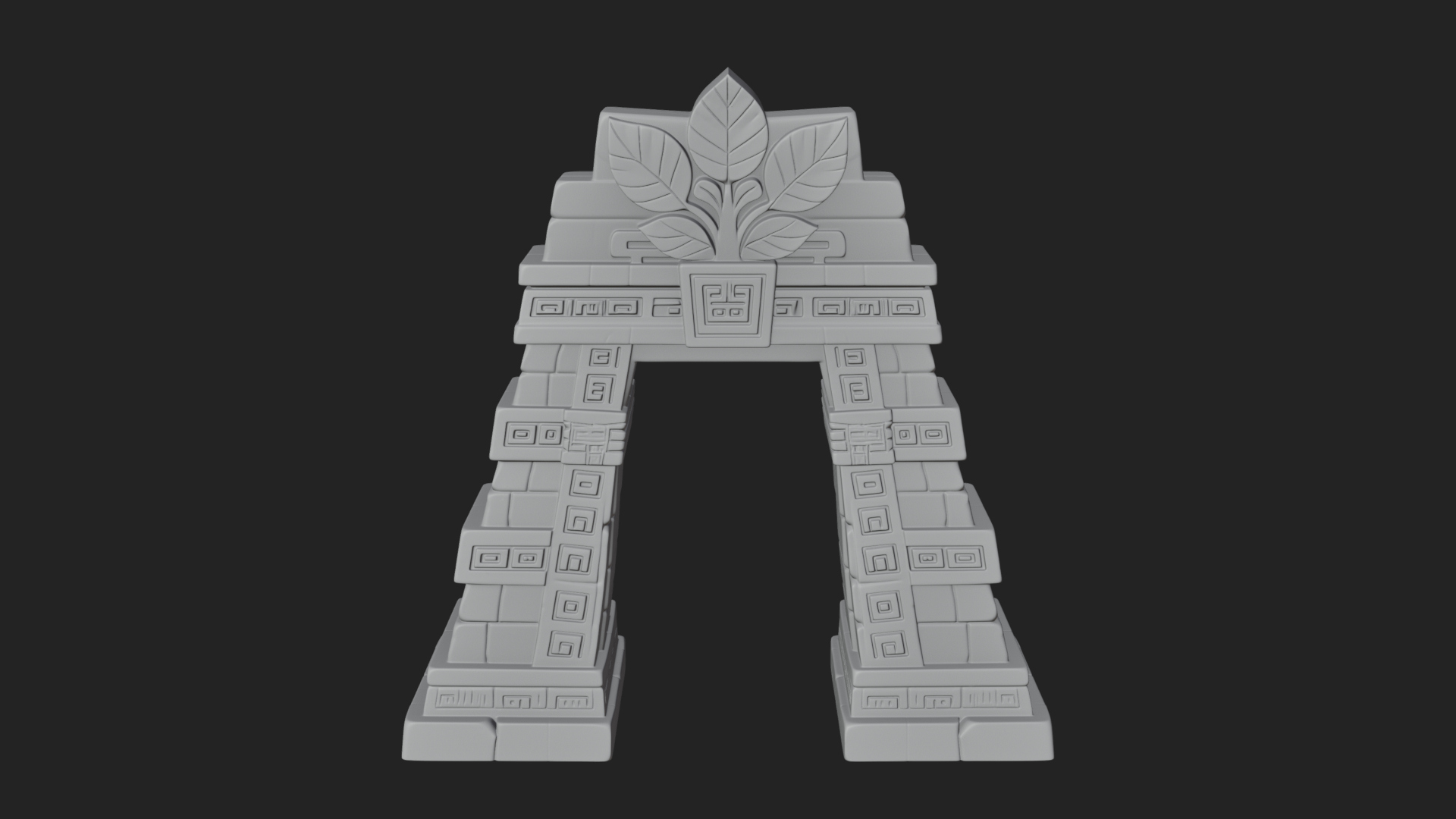 Carved Stone Garden Arch Design 2 3D Print Model 3D Model