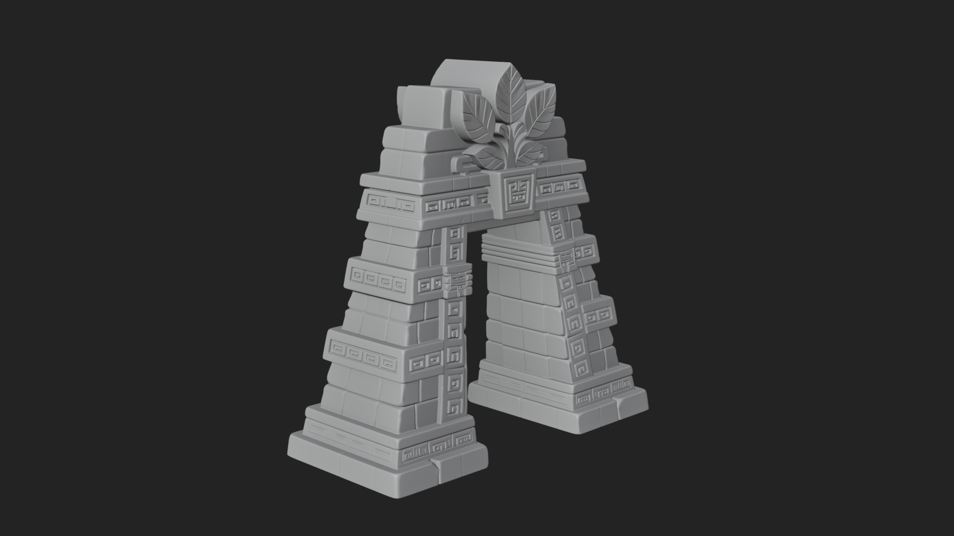 Carved Stone Garden Arch Design 2 3D Print Model 3D Model