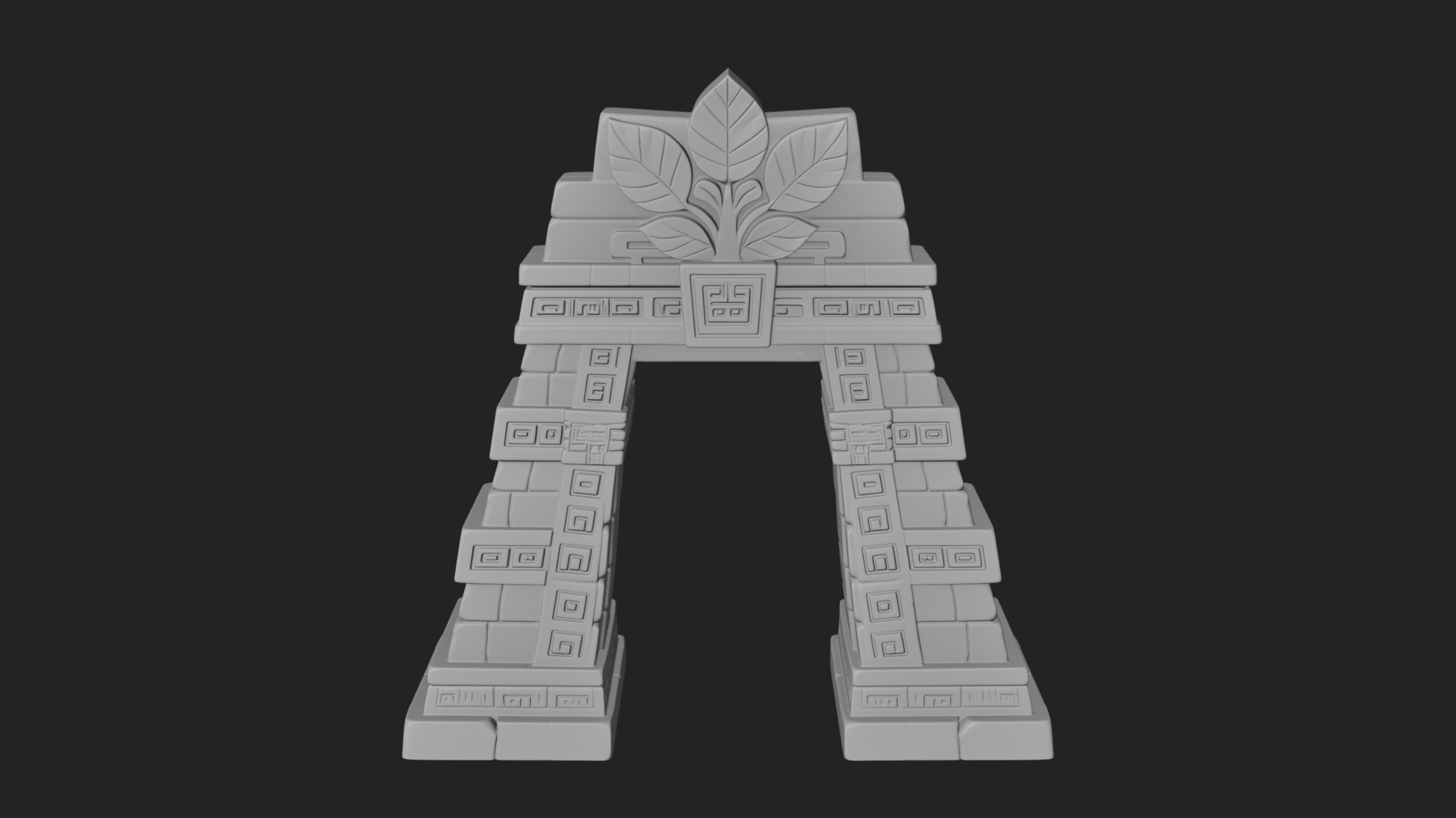 Carved Stone Garden Arch Design 2 3D Print Model 3D Model