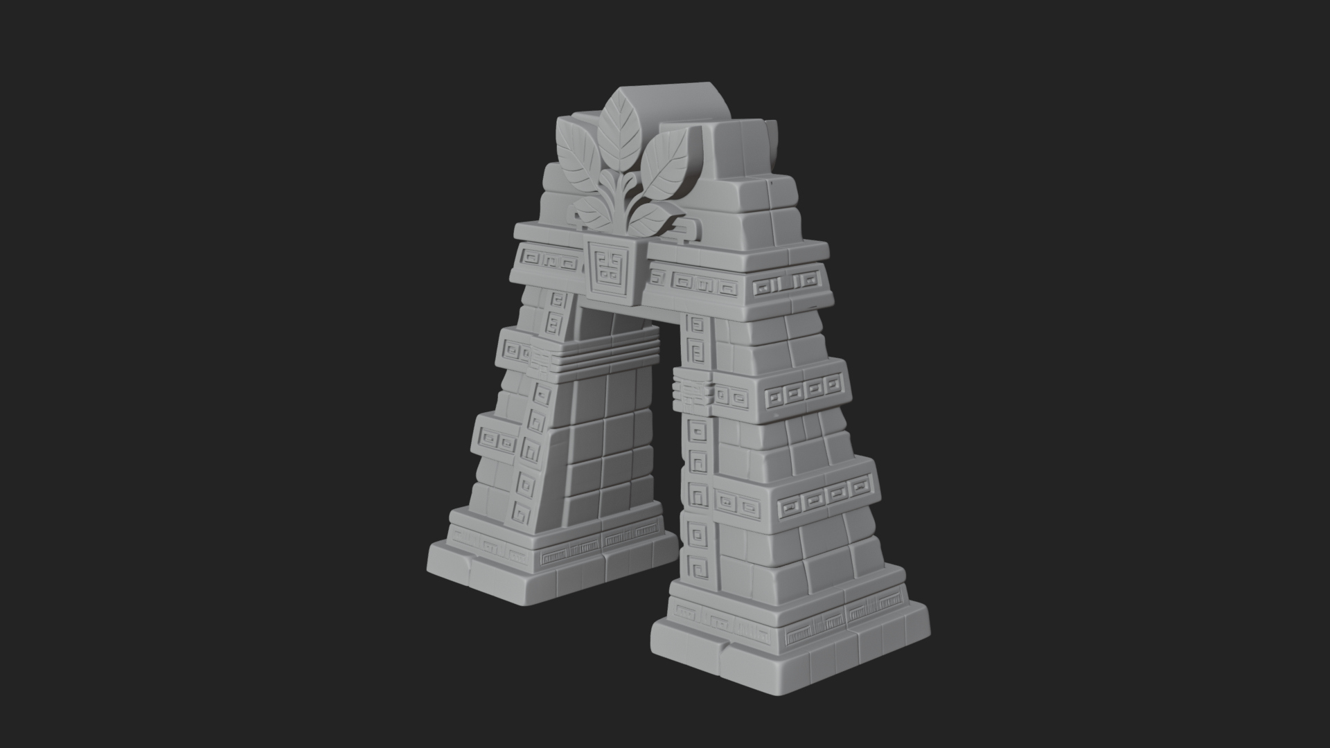 Carved Stone Garden Arch Design 2 3D Print Model 3D Model
