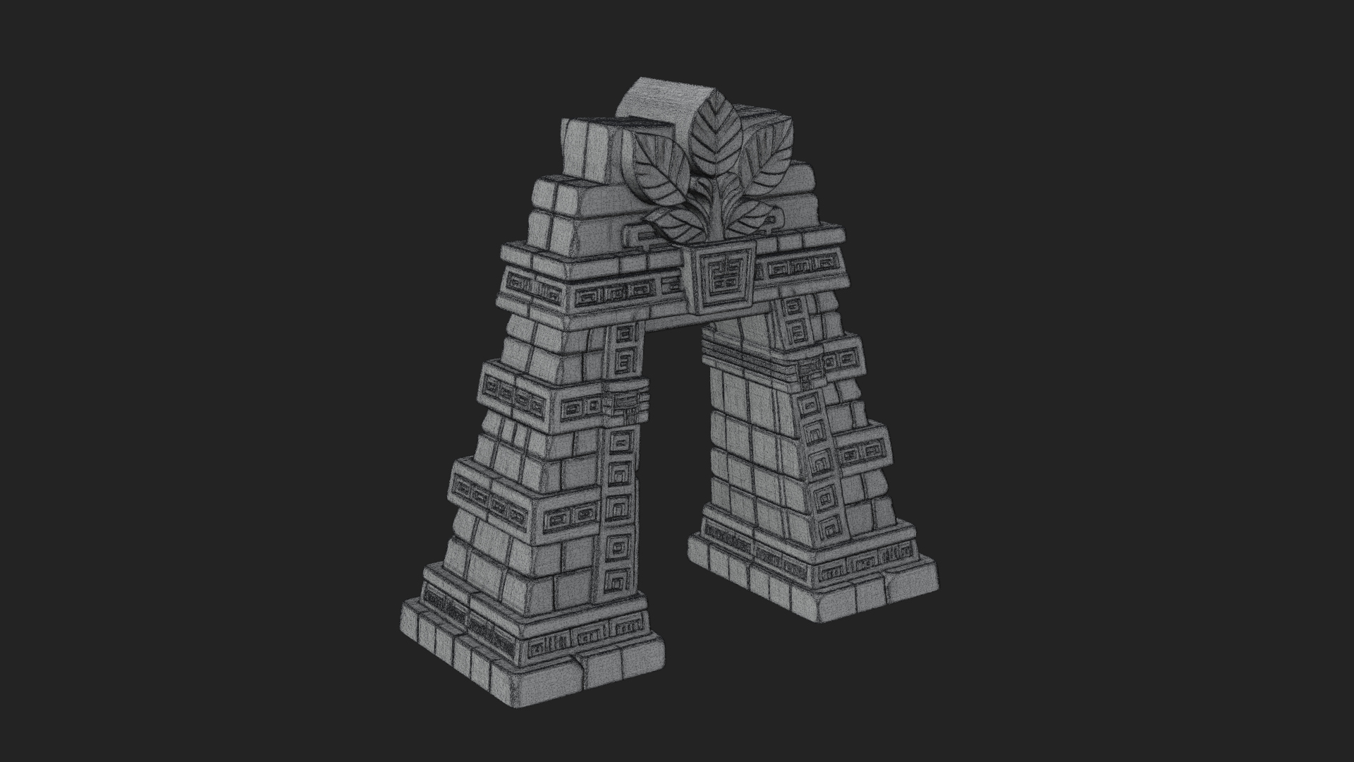 Carved Stone Garden Arch Design 2 3D Print Model 3D Model