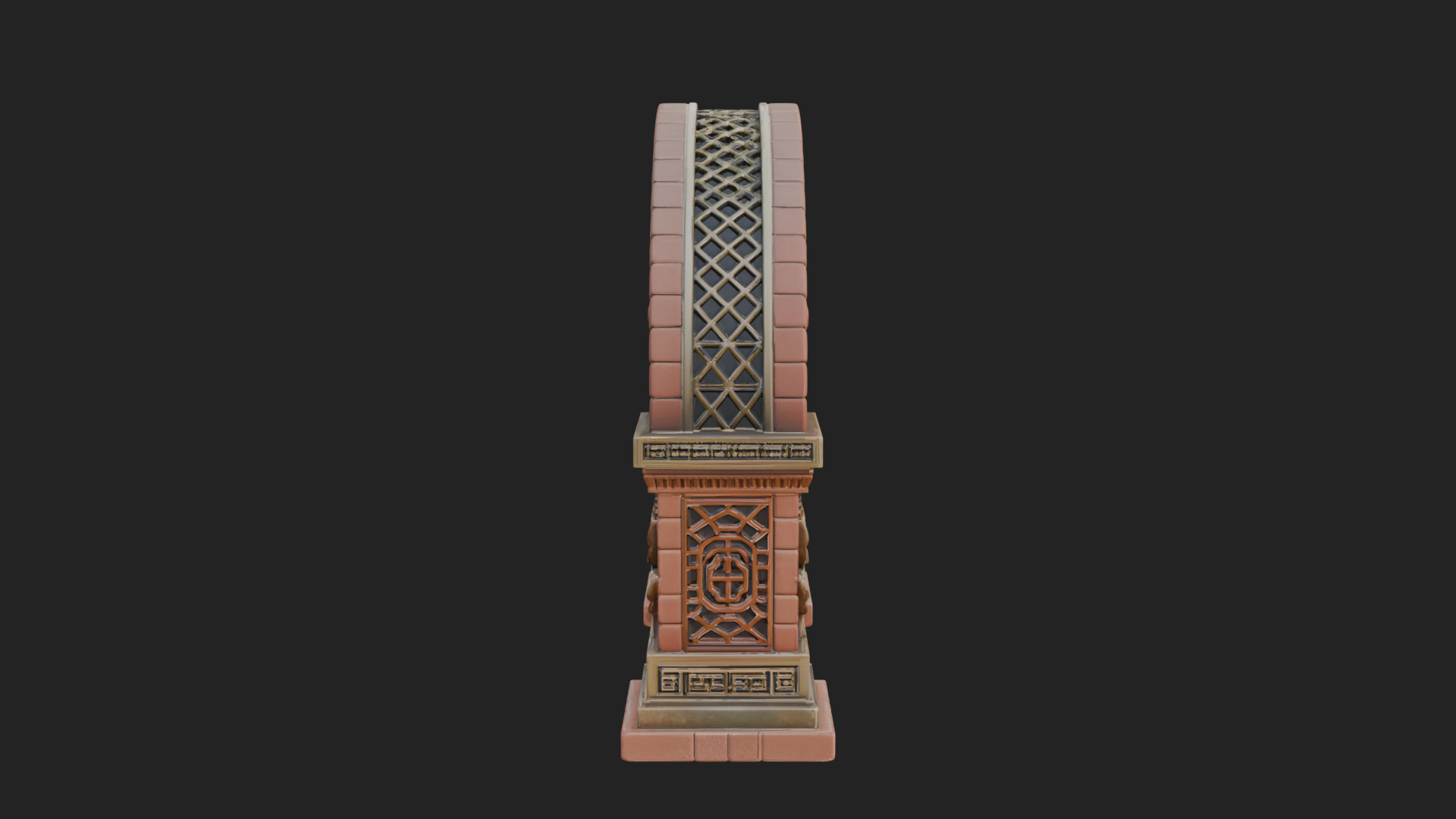 Carved Stone Garden Arch Design 20 3D Print Model 3D Model