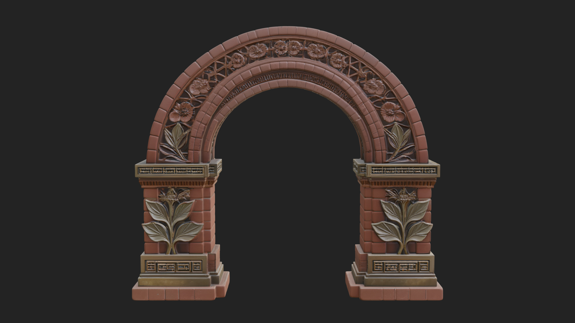 Carved Stone Garden Arch Design 20 3D Print Model 3D Model