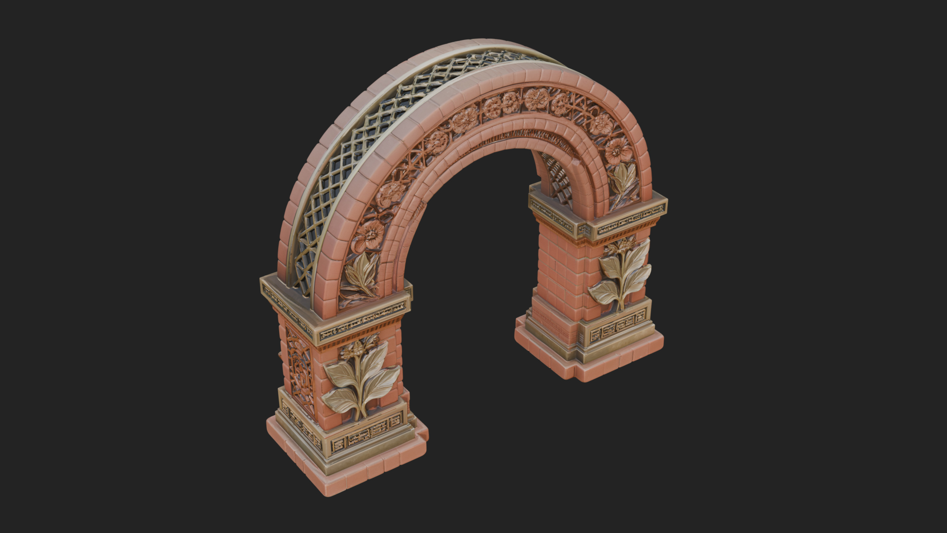 Carved Stone Garden Arch Design 20 3D Print Model 3D Model