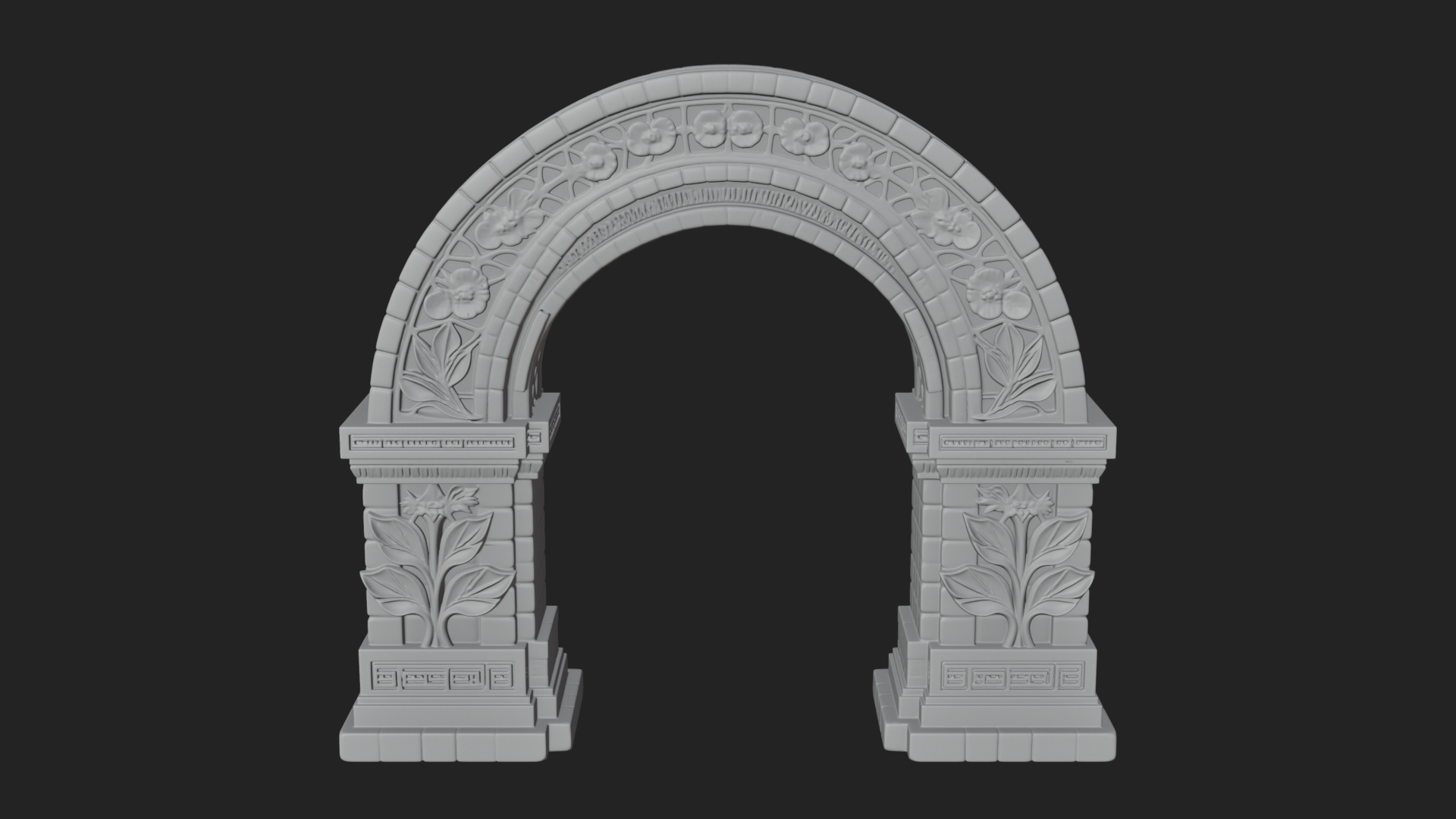 Carved Stone Garden Arch Design 20 3D Print Model 3D Model