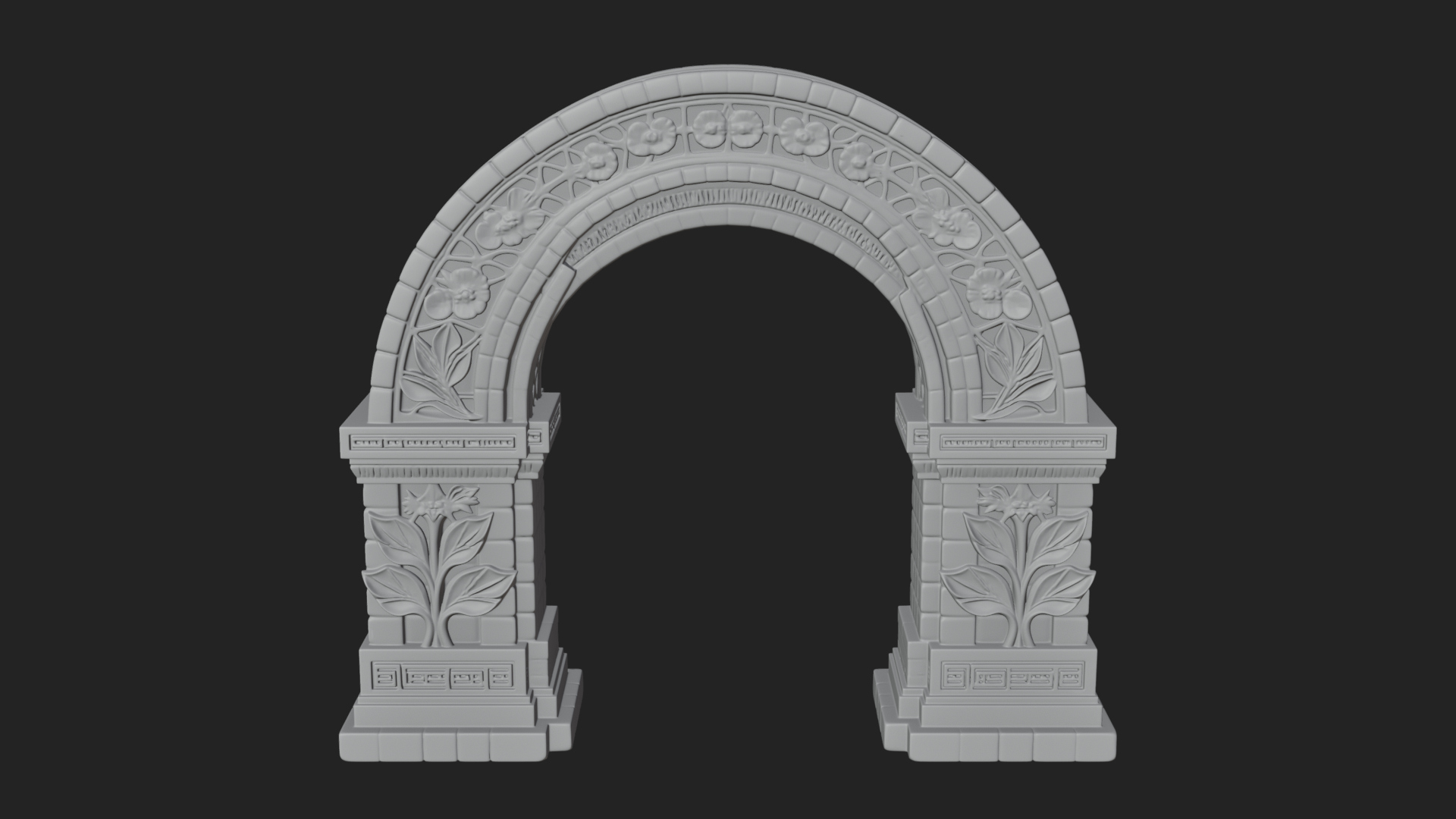 Carved Stone Garden Arch Design 20 3D Print Model 3D Model