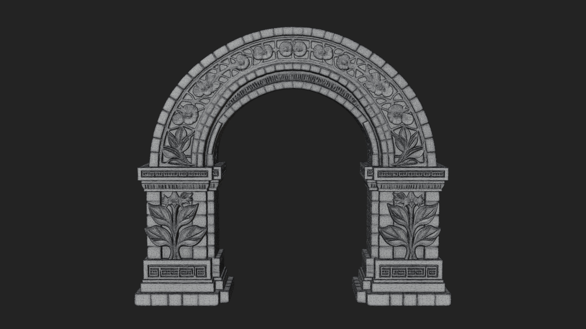 Carved Stone Garden Arch Design 20 3D Print Model 3D Model