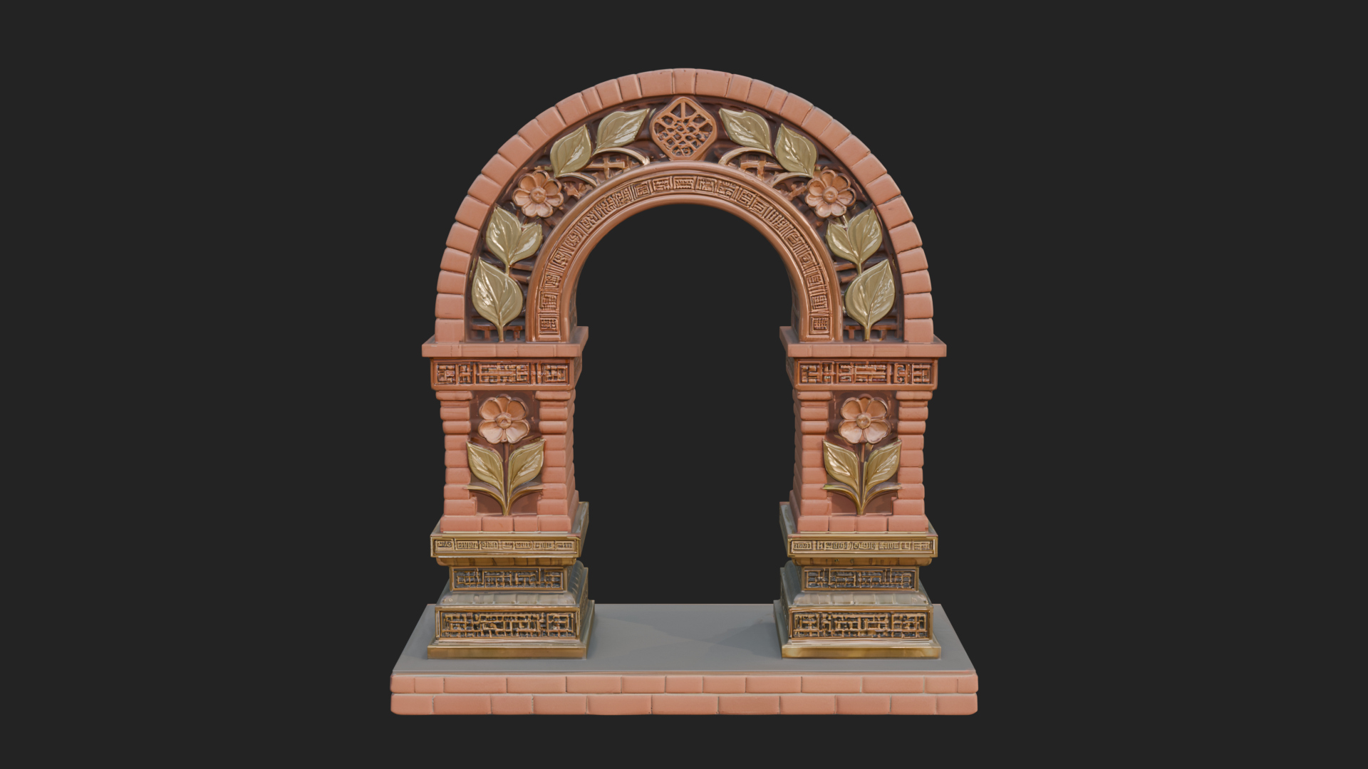 Carved Stone Garden Arch Design 21 3D Print Model 3D Model