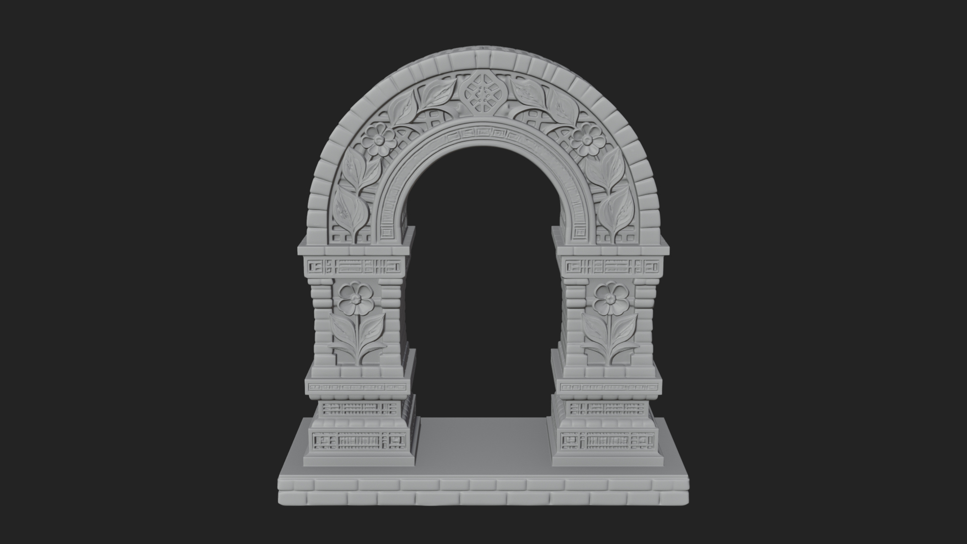 Carved Stone Garden Arch Design 21 3D Print Model 3D Model