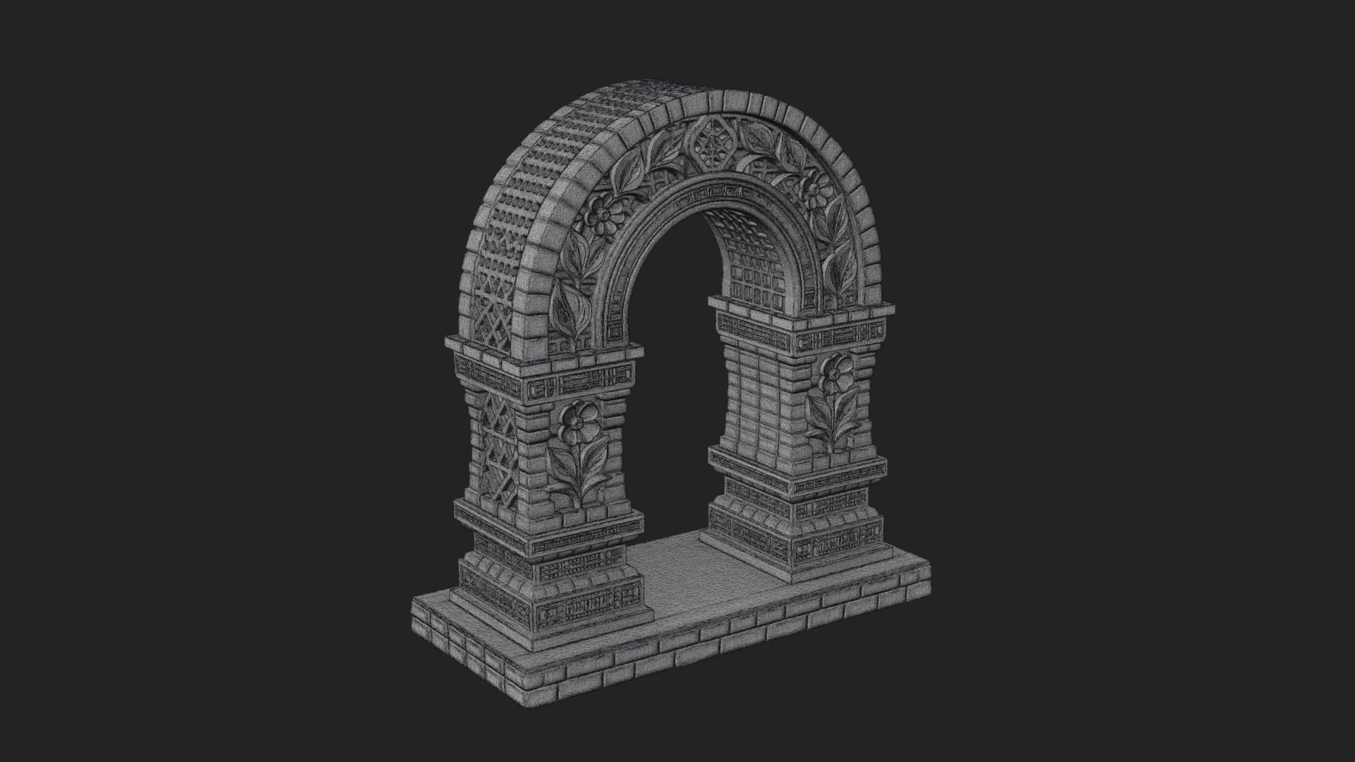 Carved Stone Garden Arch Design 21 3D Print Model 3D Model