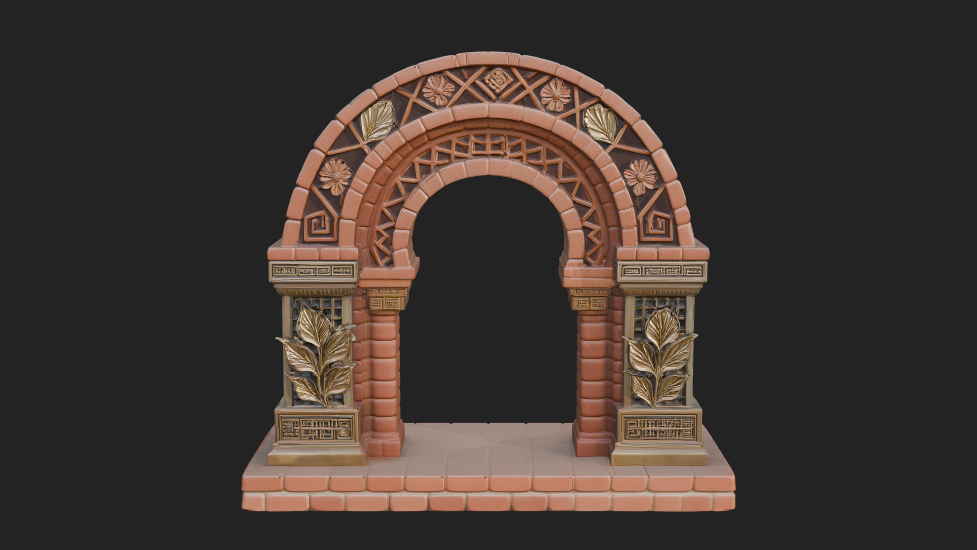 Carved Stone Garden Arch Design 22 3D Print Model 3D Model