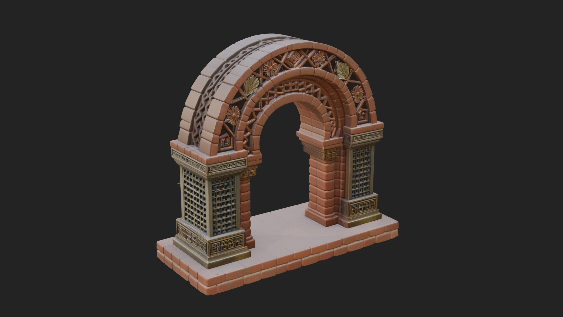 Carved Stone Garden Arch Design 22 3D Print Model 3D Model