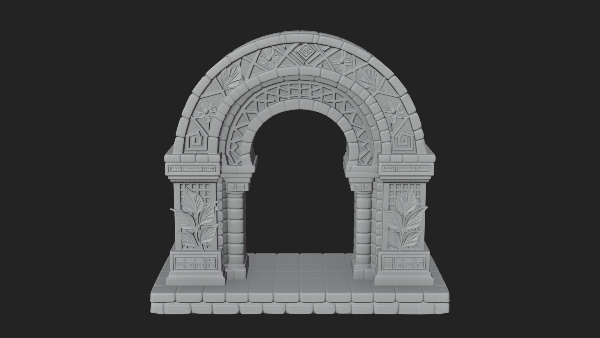 Carved Stone Garden Arch Design 22 3D Print Model 3D Model