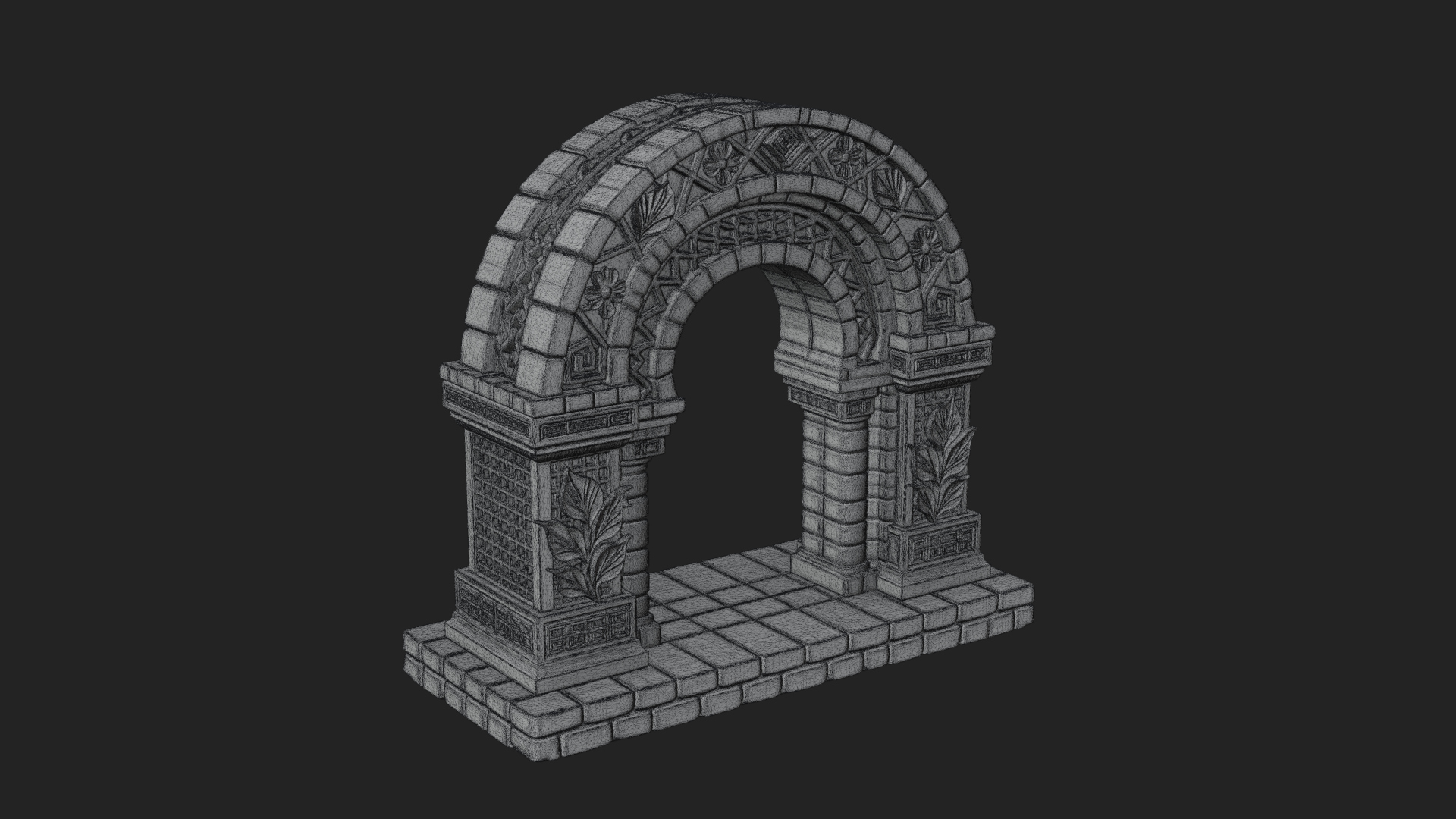 Carved Stone Garden Arch Design 22 3D Print Model 3D Model