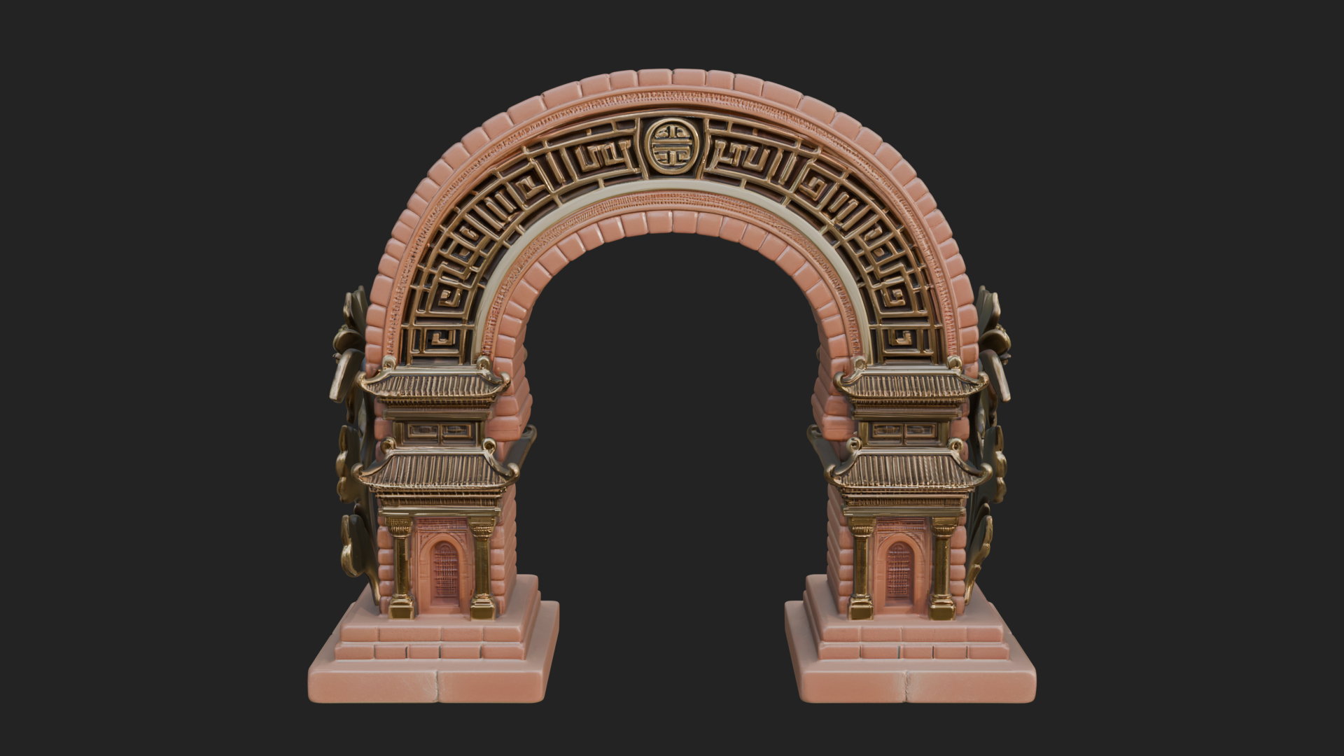 Carved Stone Garden Arch Design 23 3D Print Model 3D Model