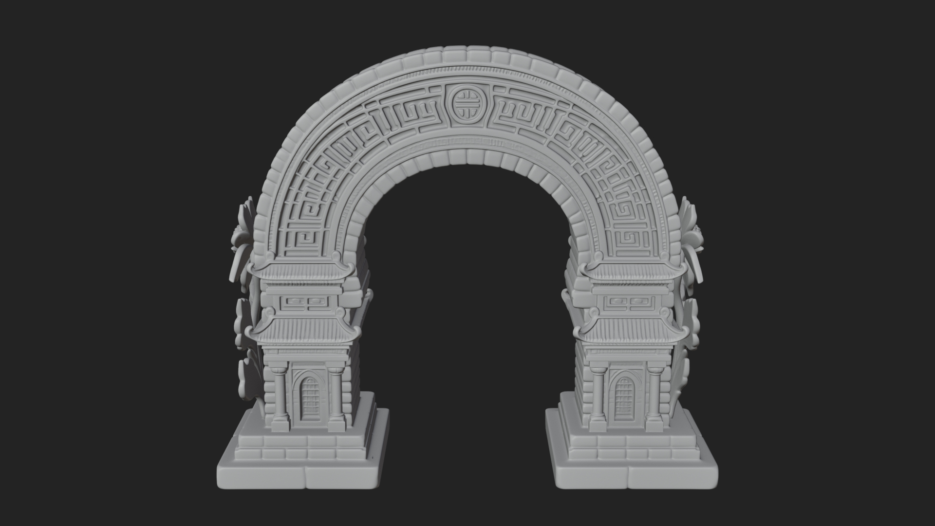 Carved Stone Garden Arch Design 23 3D Print Model 3D Model