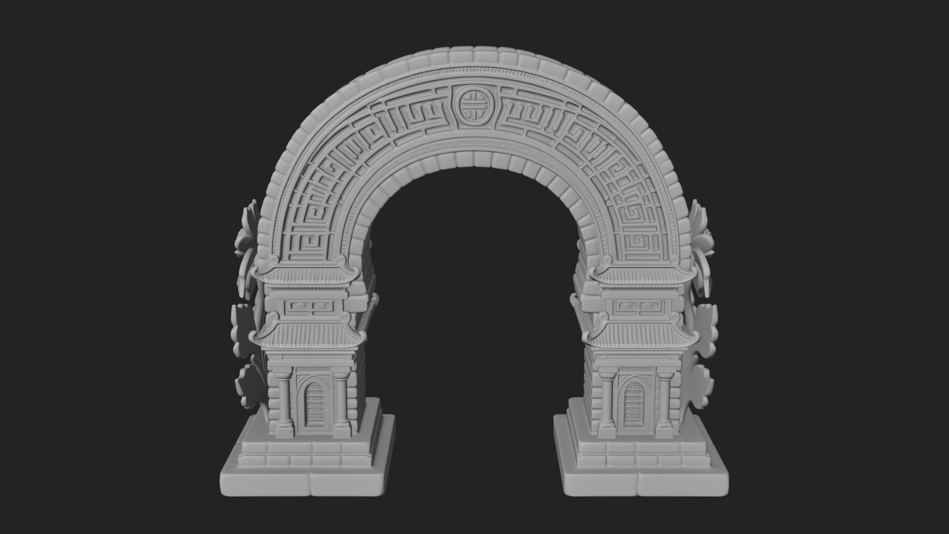 Carved Stone Garden Arch Design 23 3D Print Model 3D Model