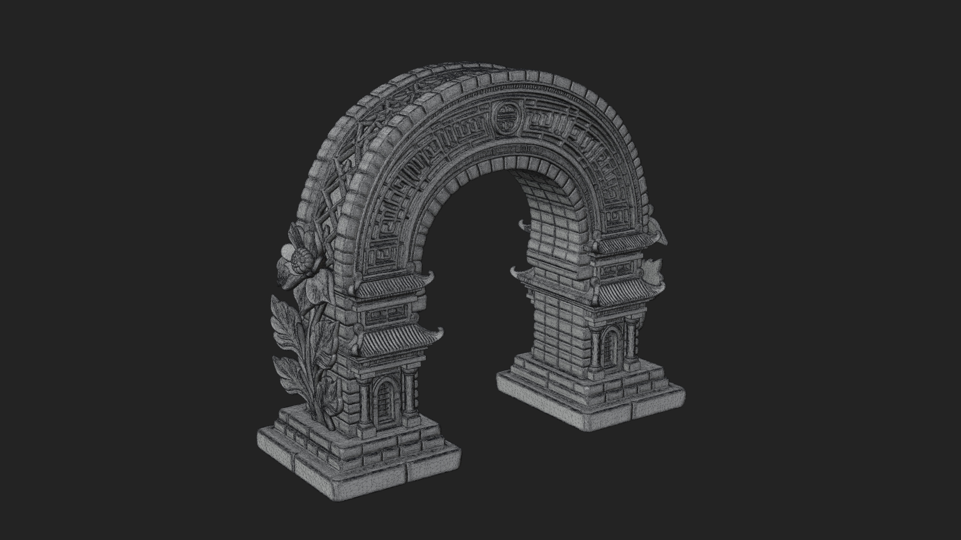 Carved Stone Garden Arch Design 23 3D Print Model 3D Model