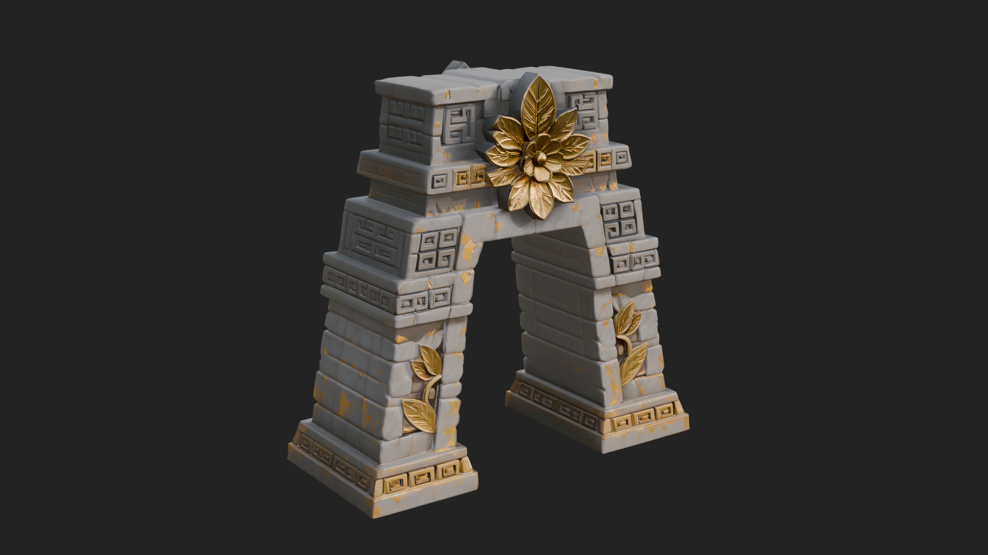 Carved Stone Garden Arch Design 3 3D Print Model 3D Model