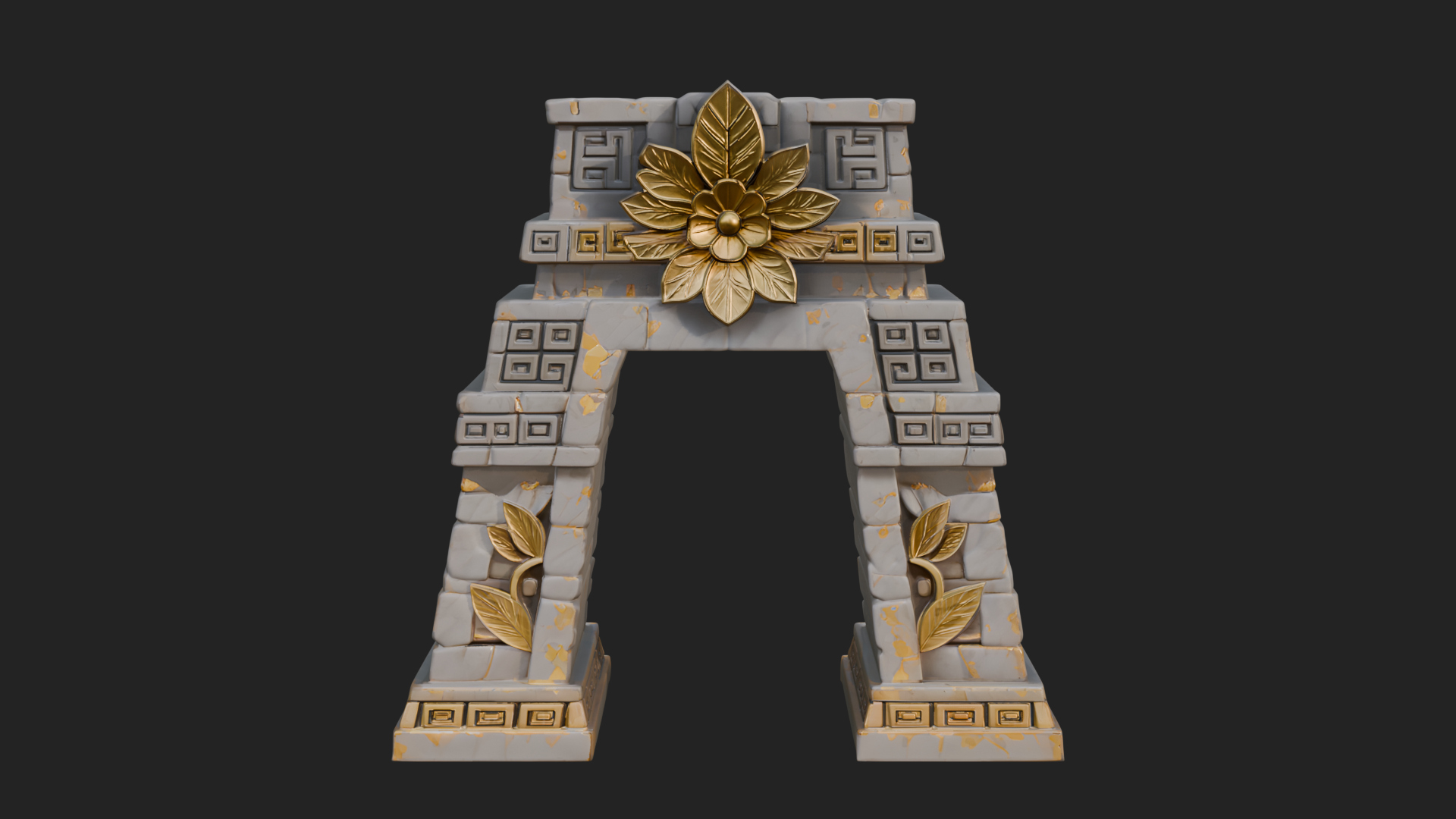 Carved Stone Garden Arch Design 3 3D Print Model 3D Model