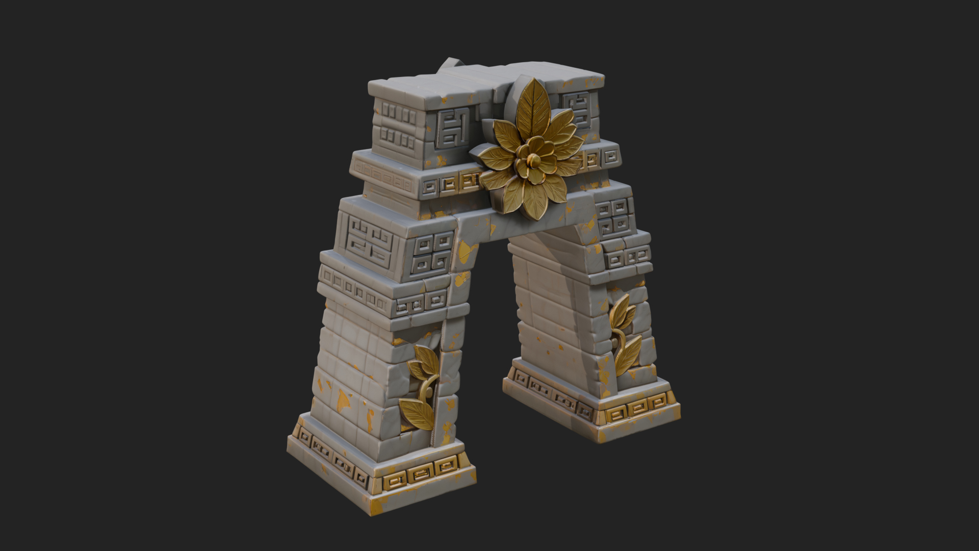 Carved Stone Garden Arch Design 3 3D Print Model 3D Model