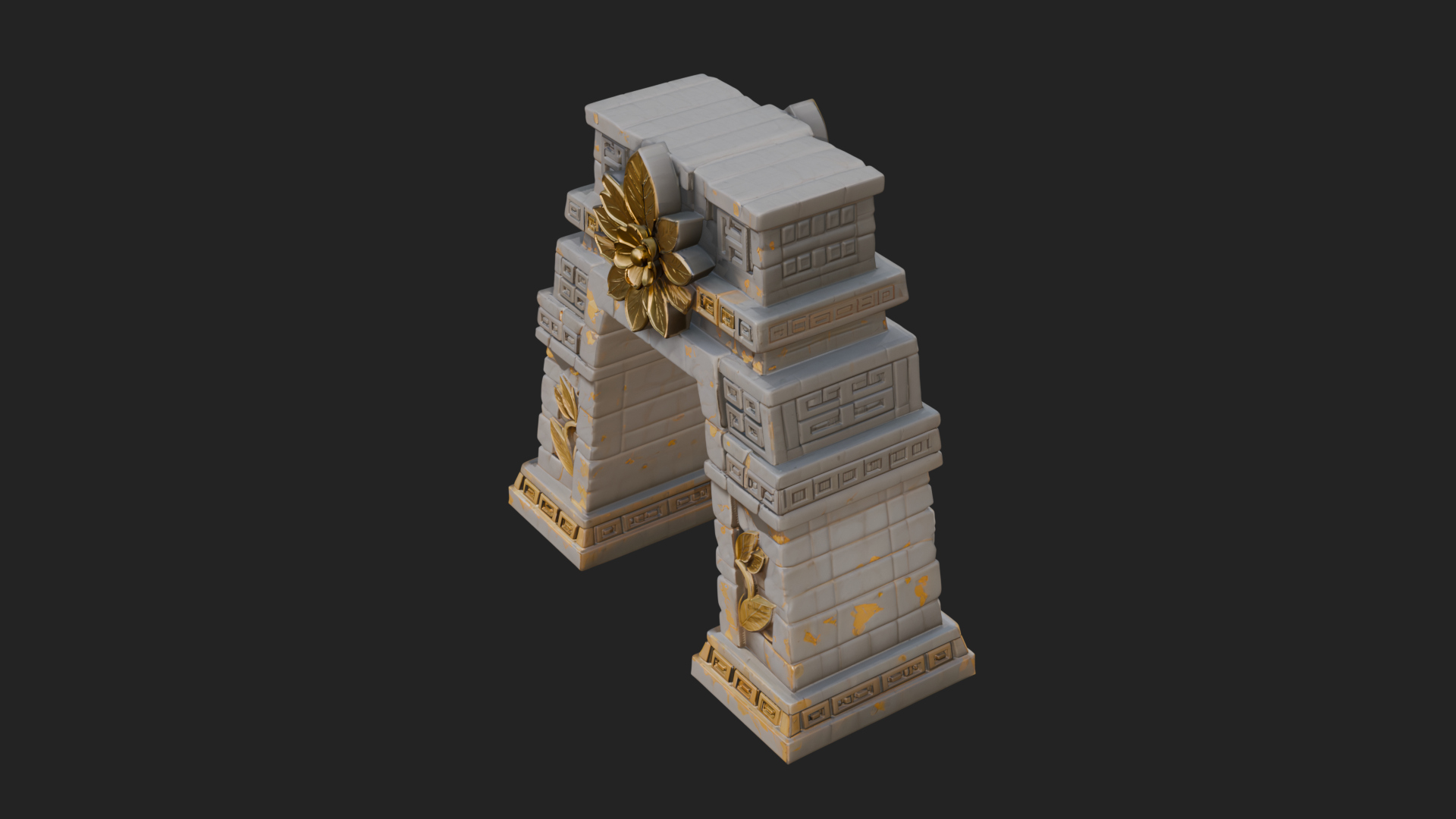 Carved Stone Garden Arch Design 3 3D Print Model 3D Model