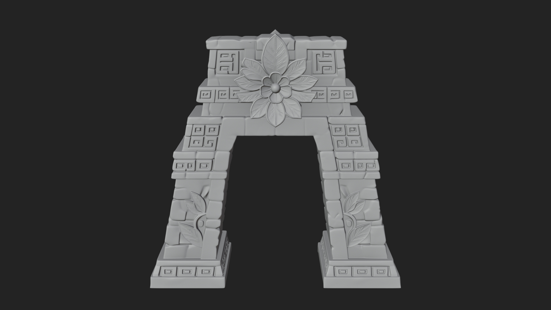 Carved Stone Garden Arch Design 3 3D Print Model 3D Model