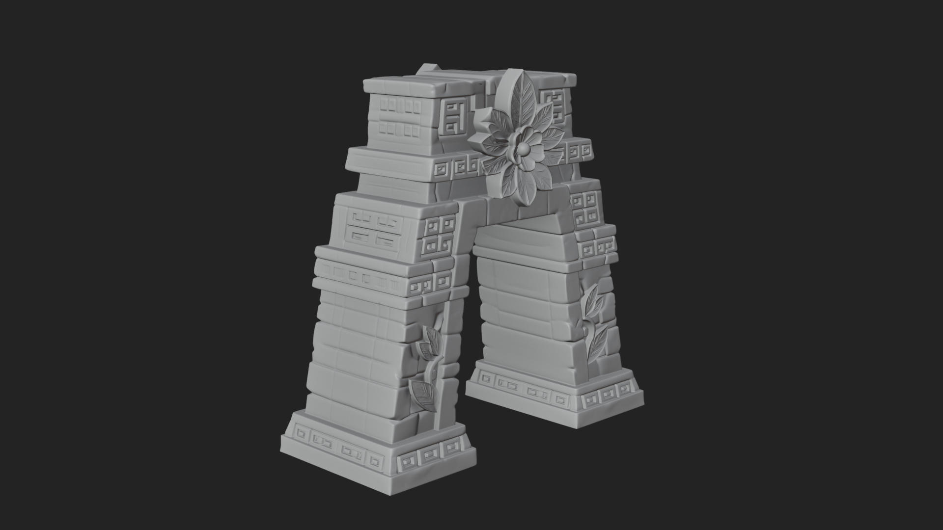 Carved Stone Garden Arch Design 3 3D Print Model 3D Model