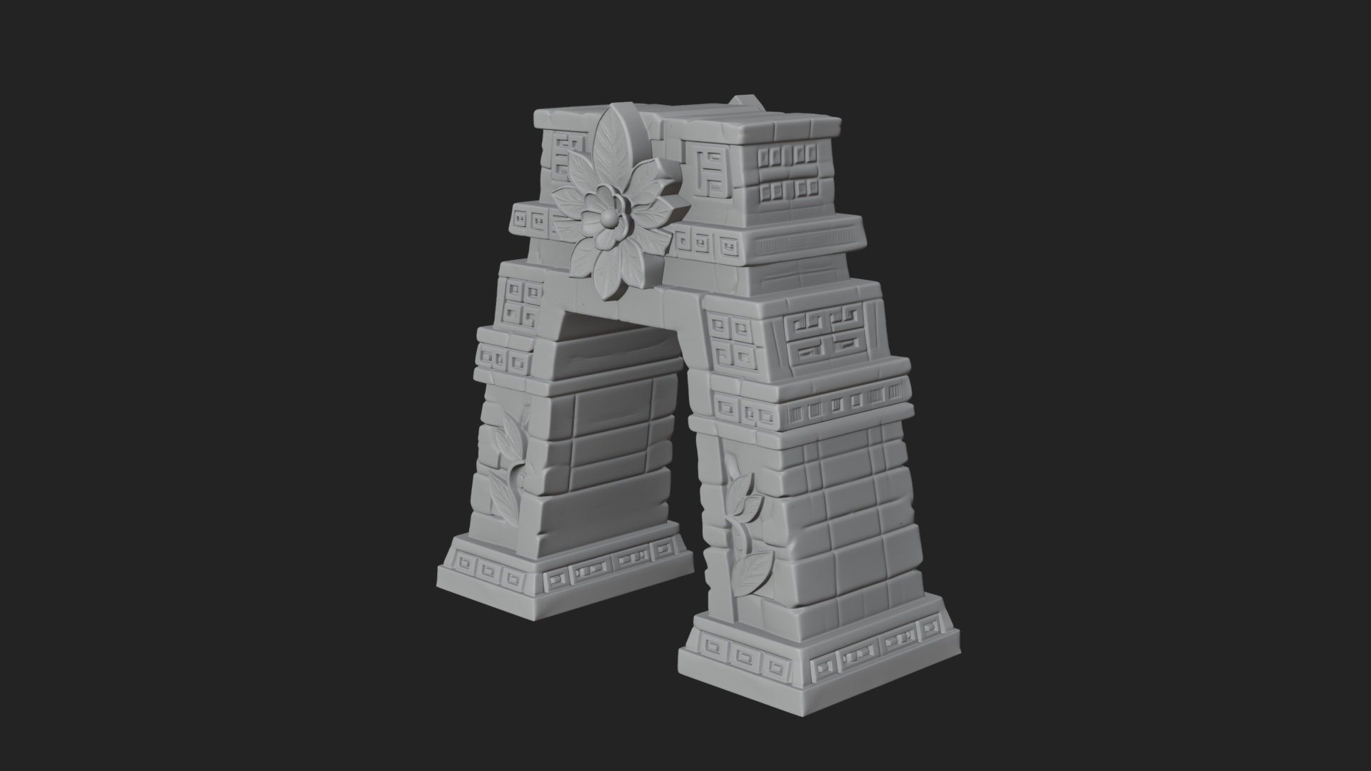 Carved Stone Garden Arch Design 3 3D Print Model 3D Model