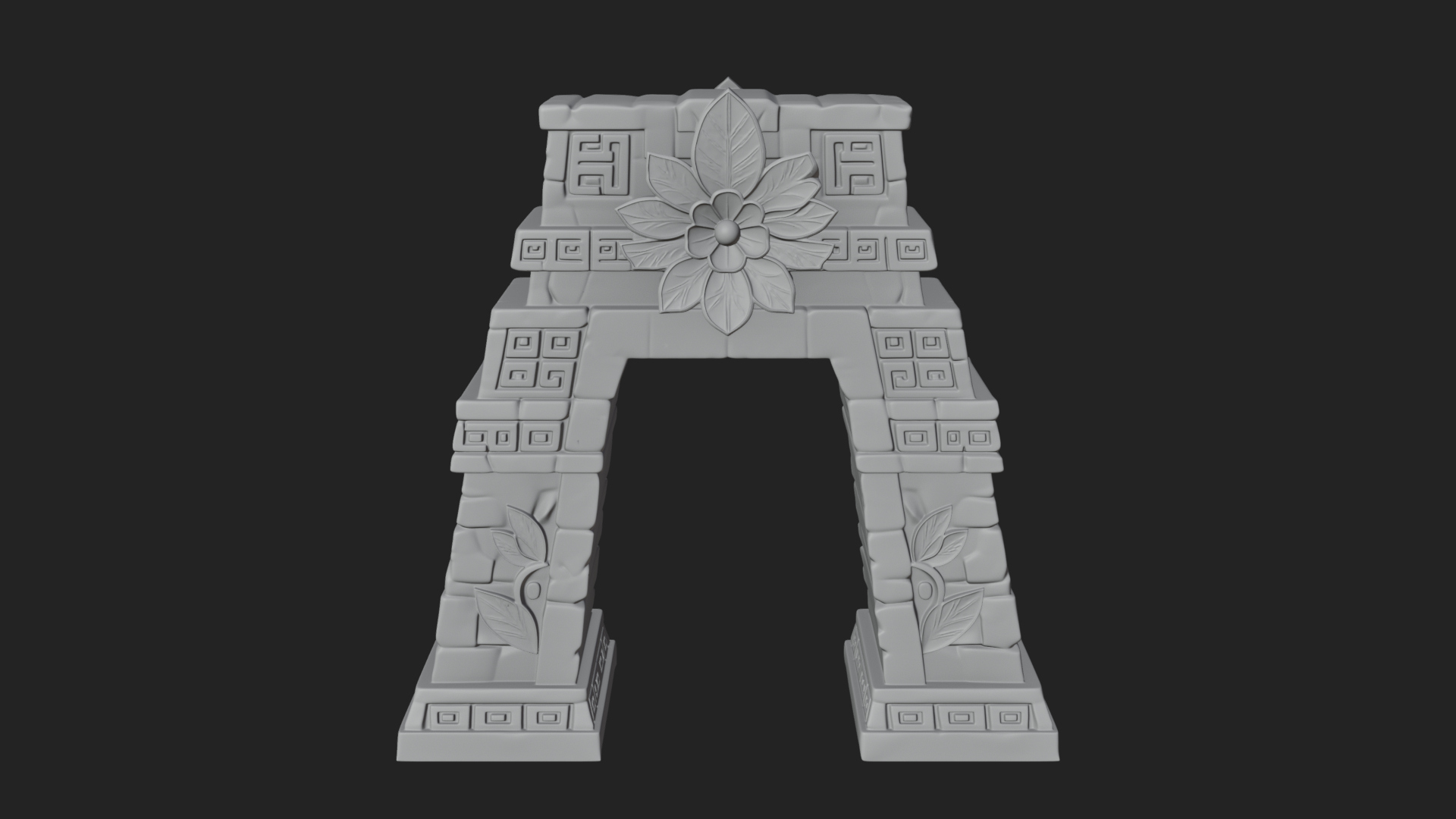 Carved Stone Garden Arch Design 3 3D Print Model 3D Model