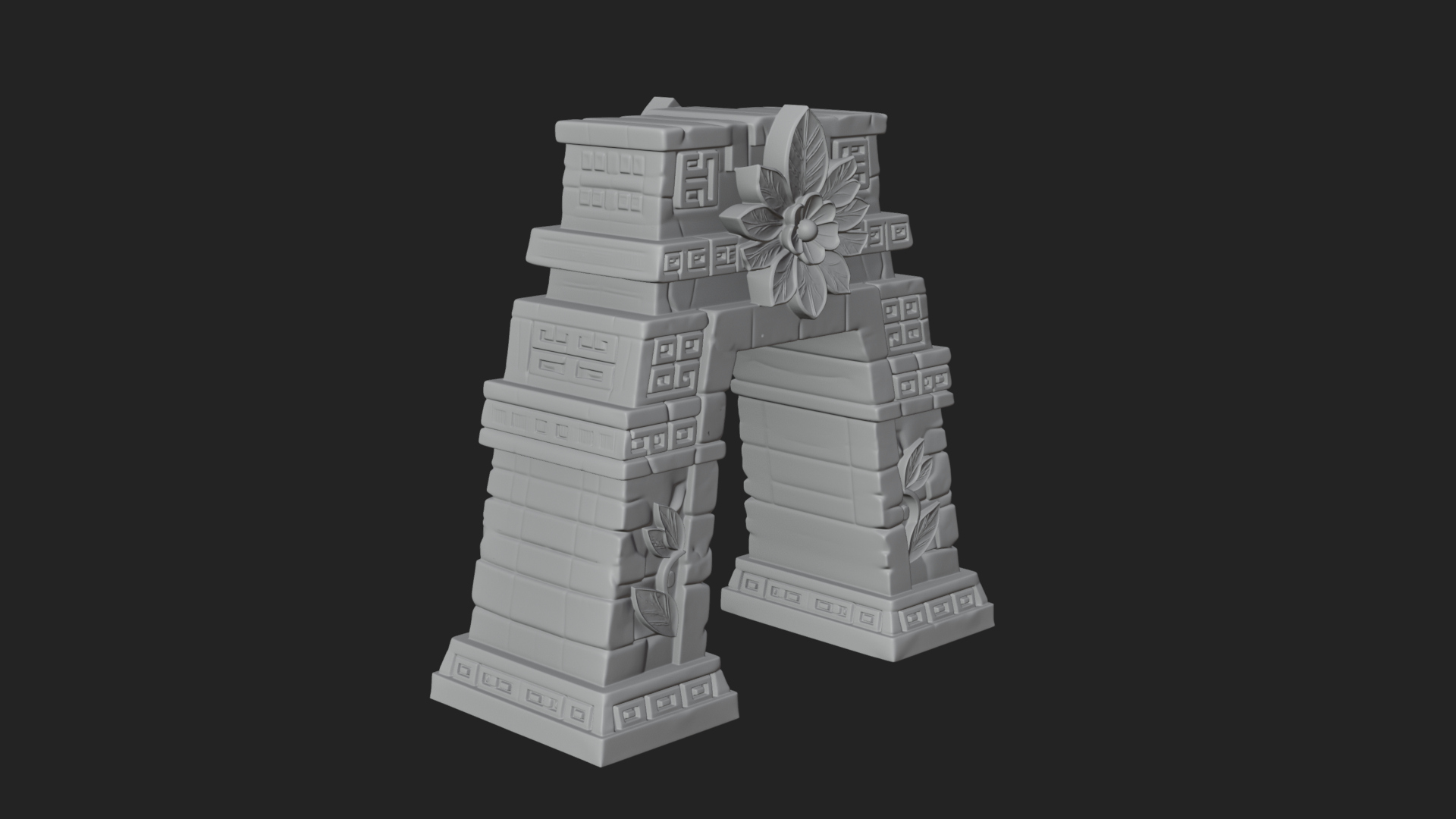 Carved Stone Garden Arch Design 3 3D Print Model 3D Model