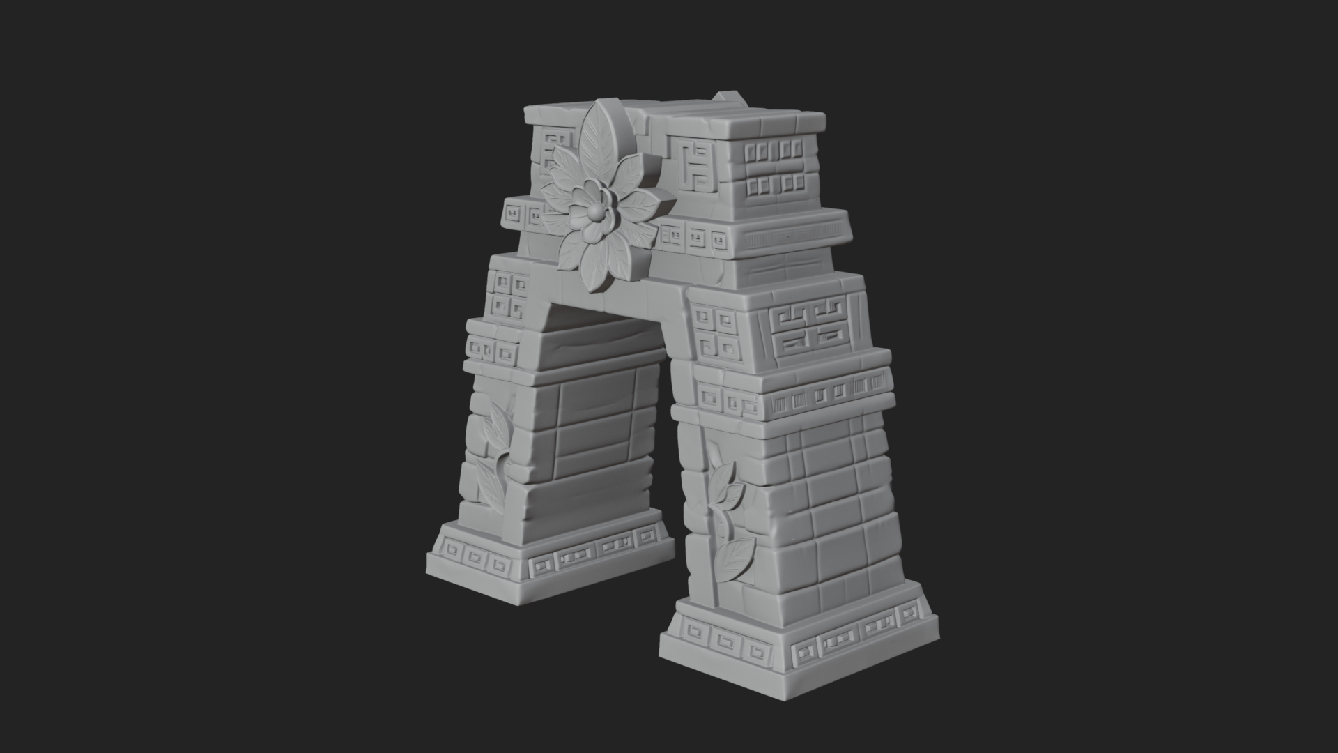 Carved Stone Garden Arch Design 3 3D Print Model 3D Model