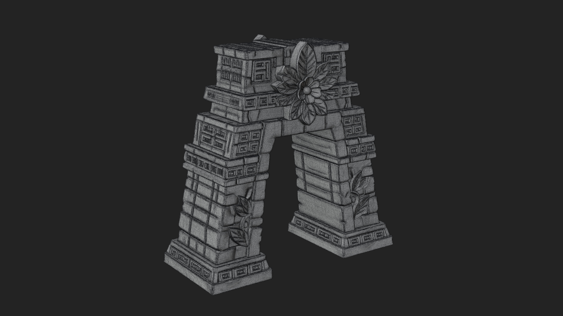 Carved Stone Garden Arch Design 3 3D Print Model 3D Model