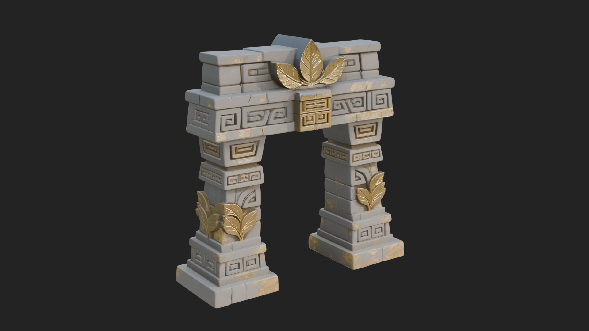Carved Stone Garden Arch Design 4 3D Print Model 3D Model