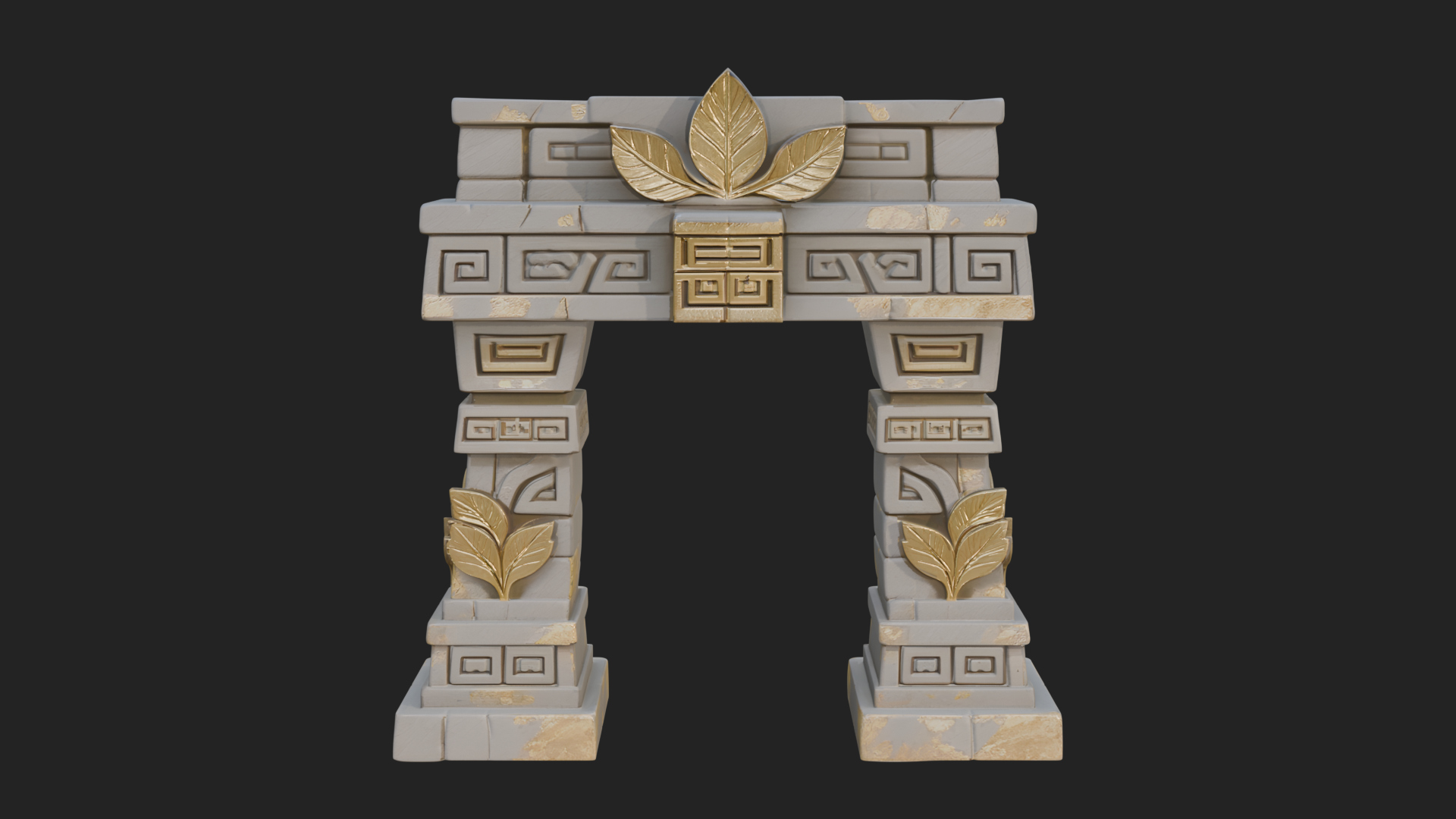 Carved Stone Garden Arch Design 4 3D Print Model 3D Model