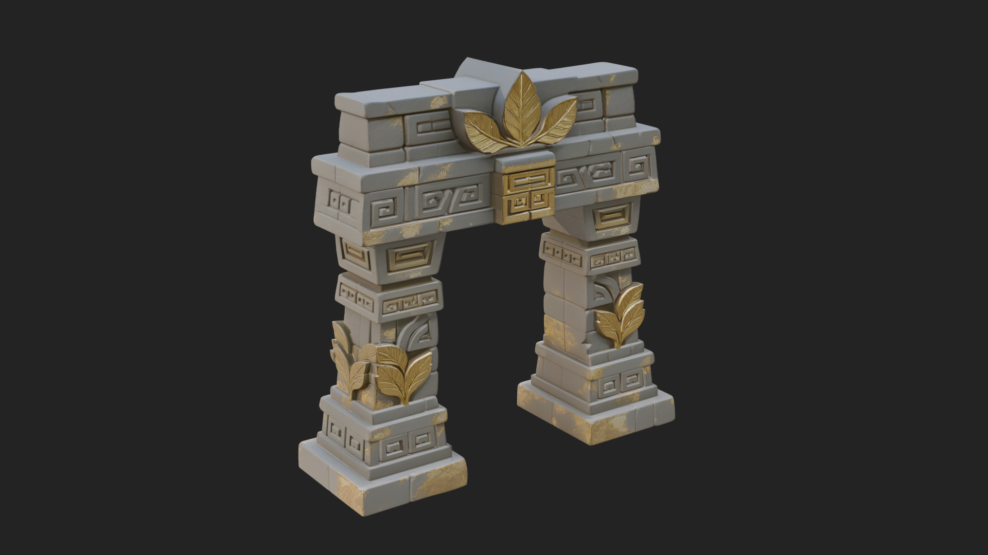 Carved Stone Garden Arch Design 4 3D Print Model 3D Model