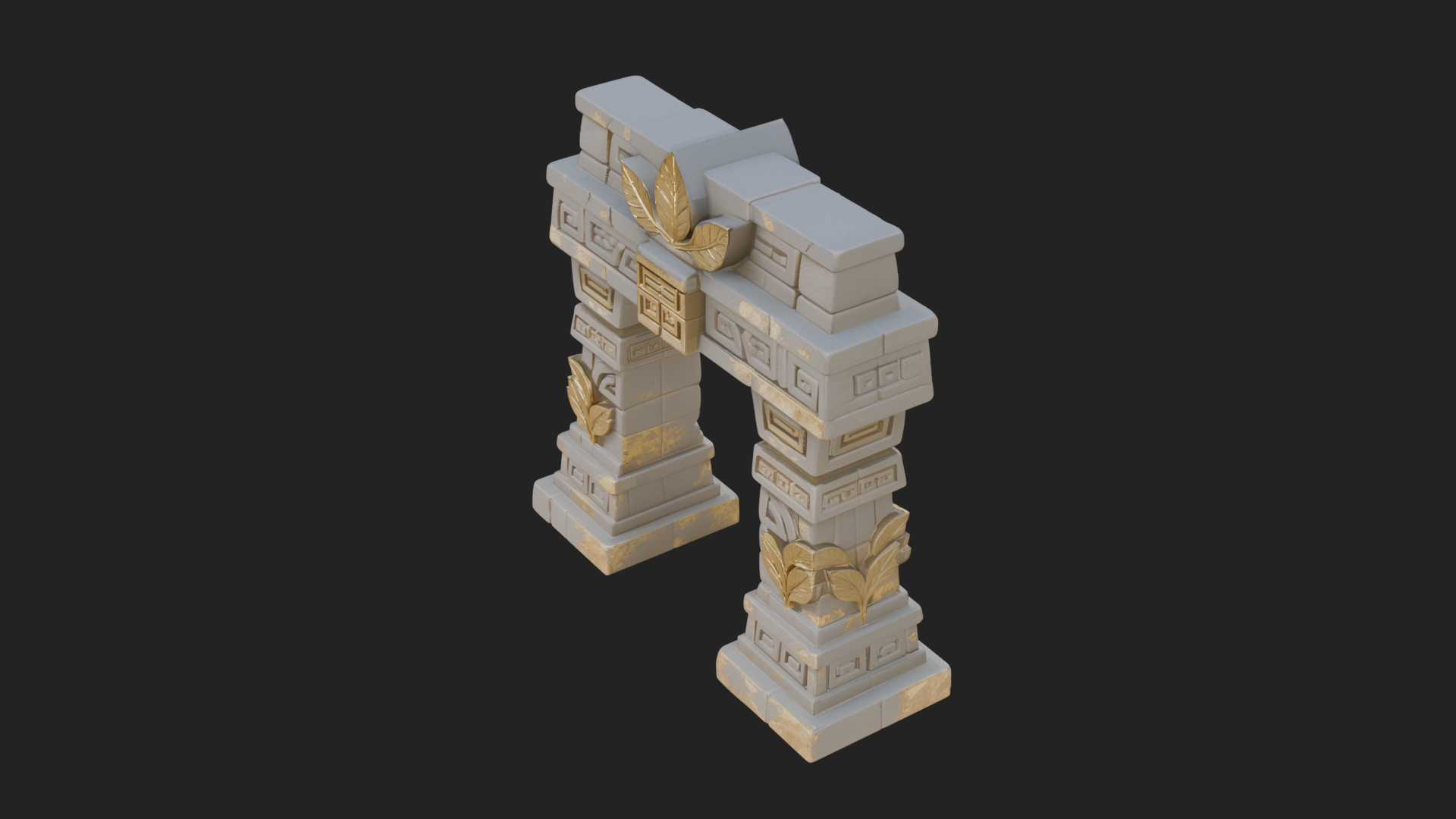 Carved Stone Garden Arch Design 4 3D Print Model 3D Model