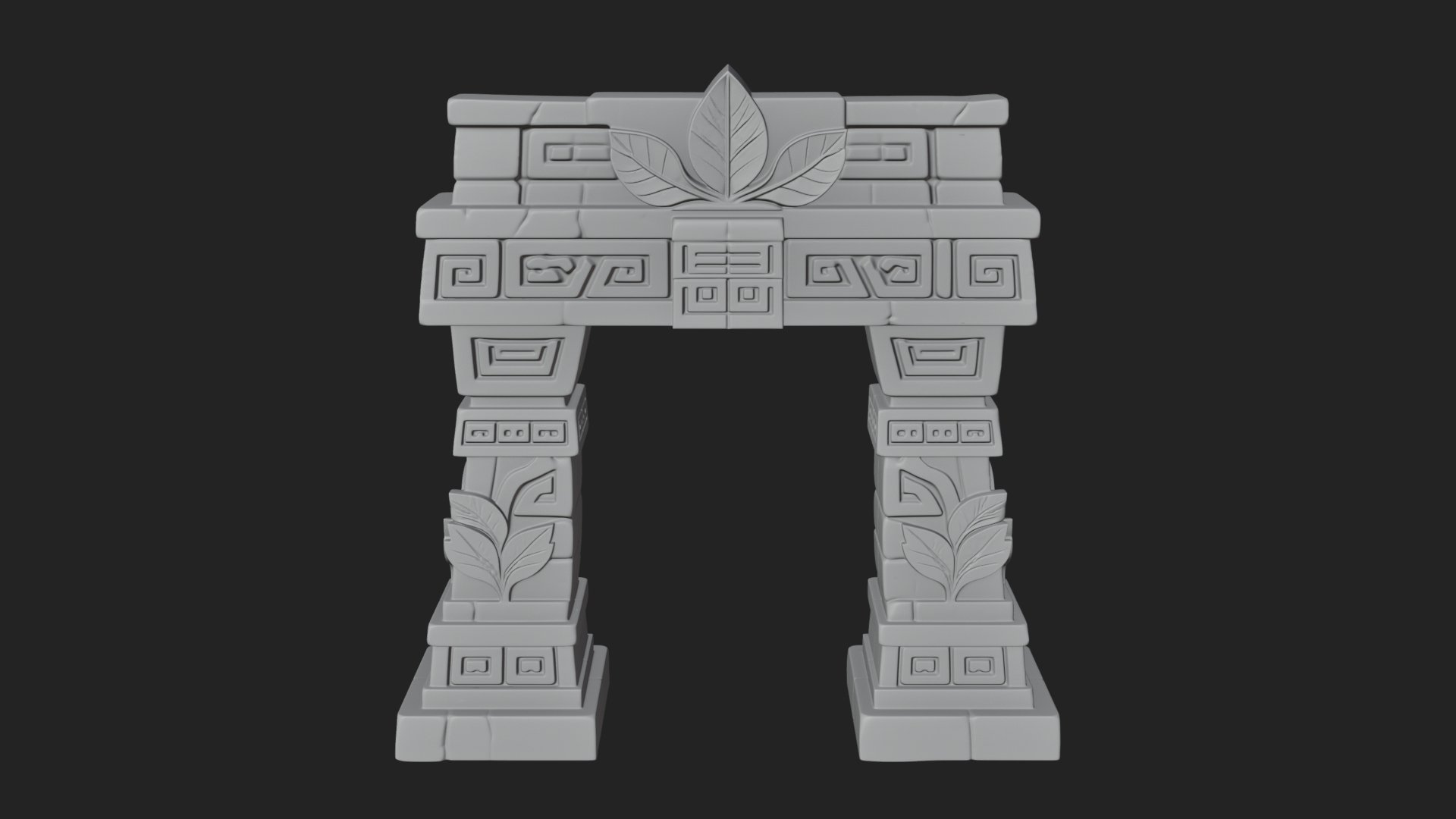 Carved Stone Garden Arch Design 4 3D Print Model 3D Model