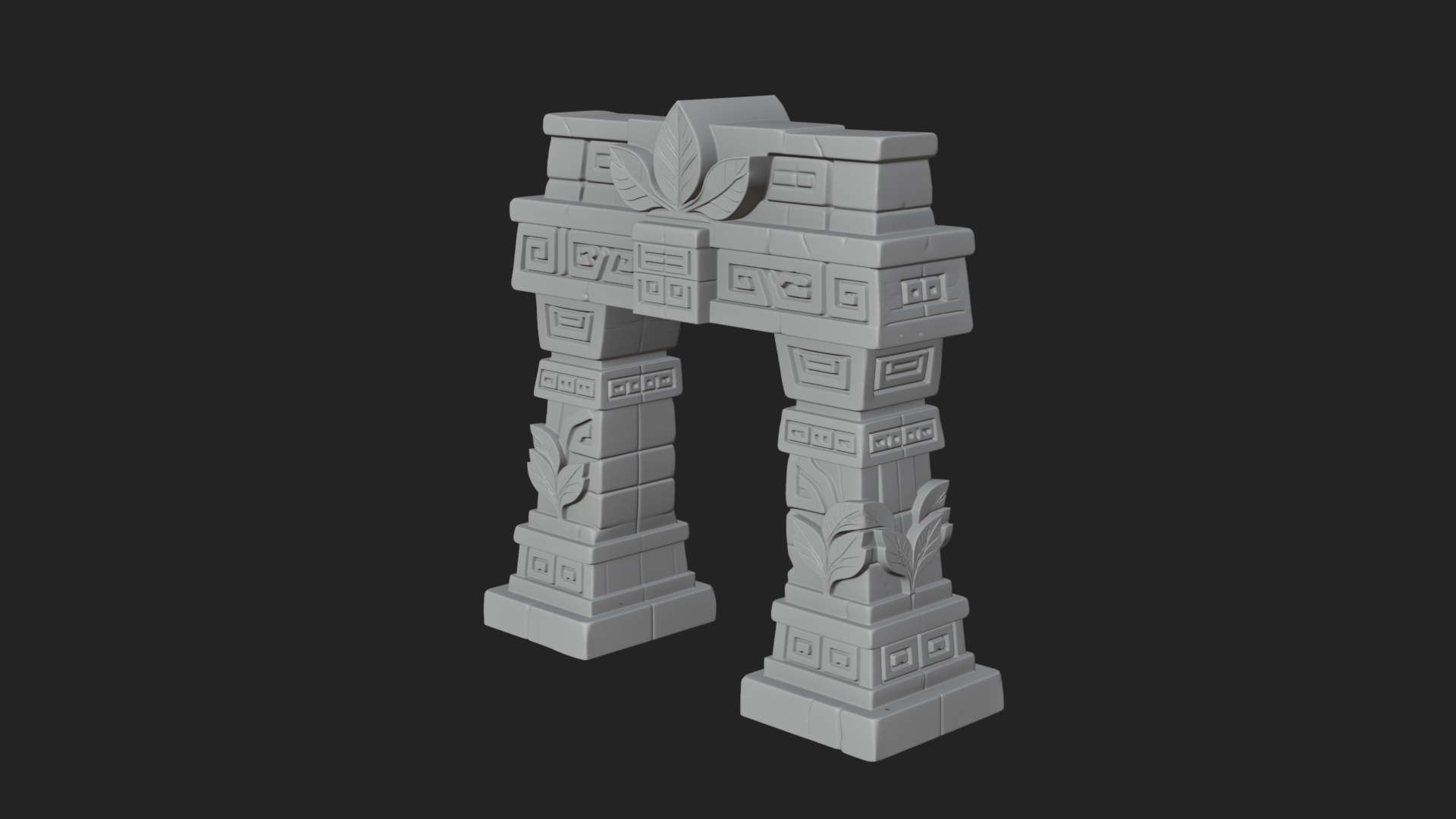 Carved Stone Garden Arch Design 4 3D Print Model 3D Model