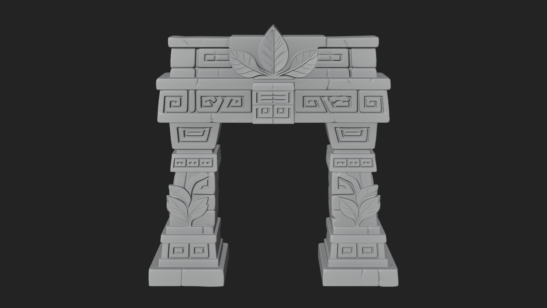 Carved Stone Garden Arch Design 4 3D Print Model 3D Model
