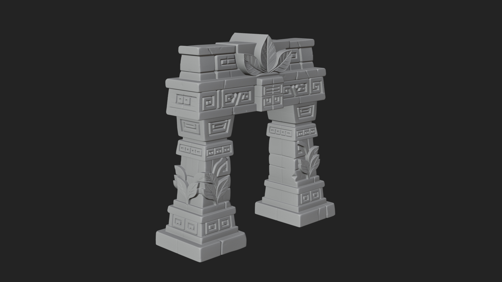 Carved Stone Garden Arch Design 4 3D Print Model 3D Model