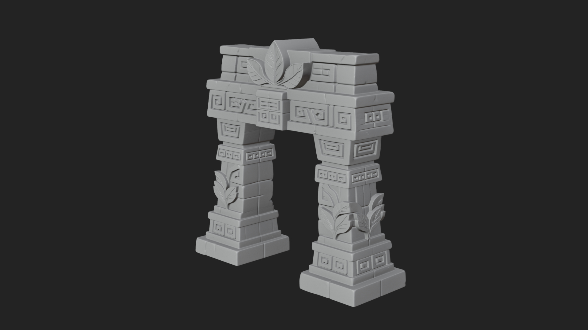 Carved Stone Garden Arch Design 4 3D Print Model 3D Model