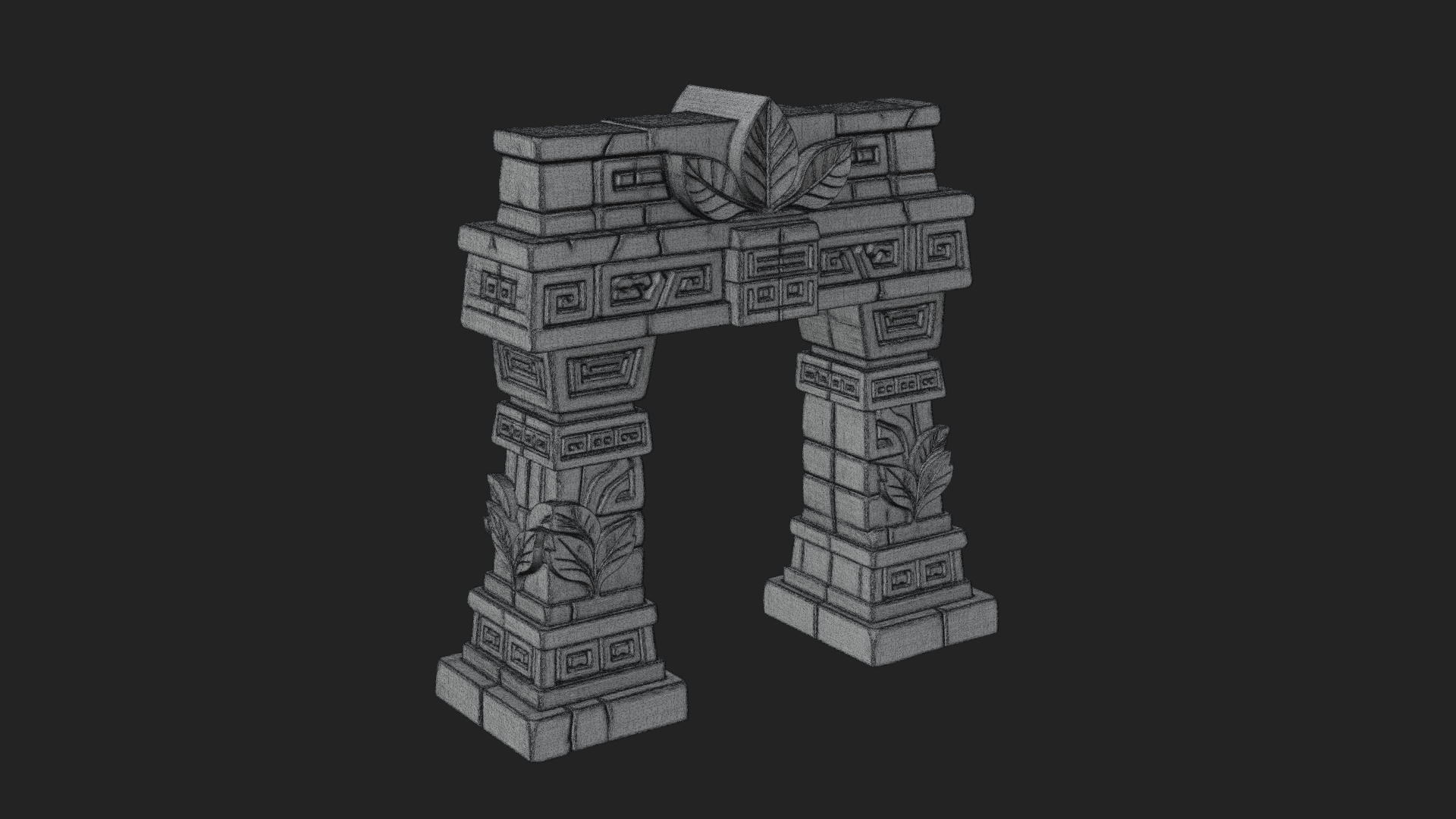 Carved Stone Garden Arch Design 4 3D Print Model 3D Model