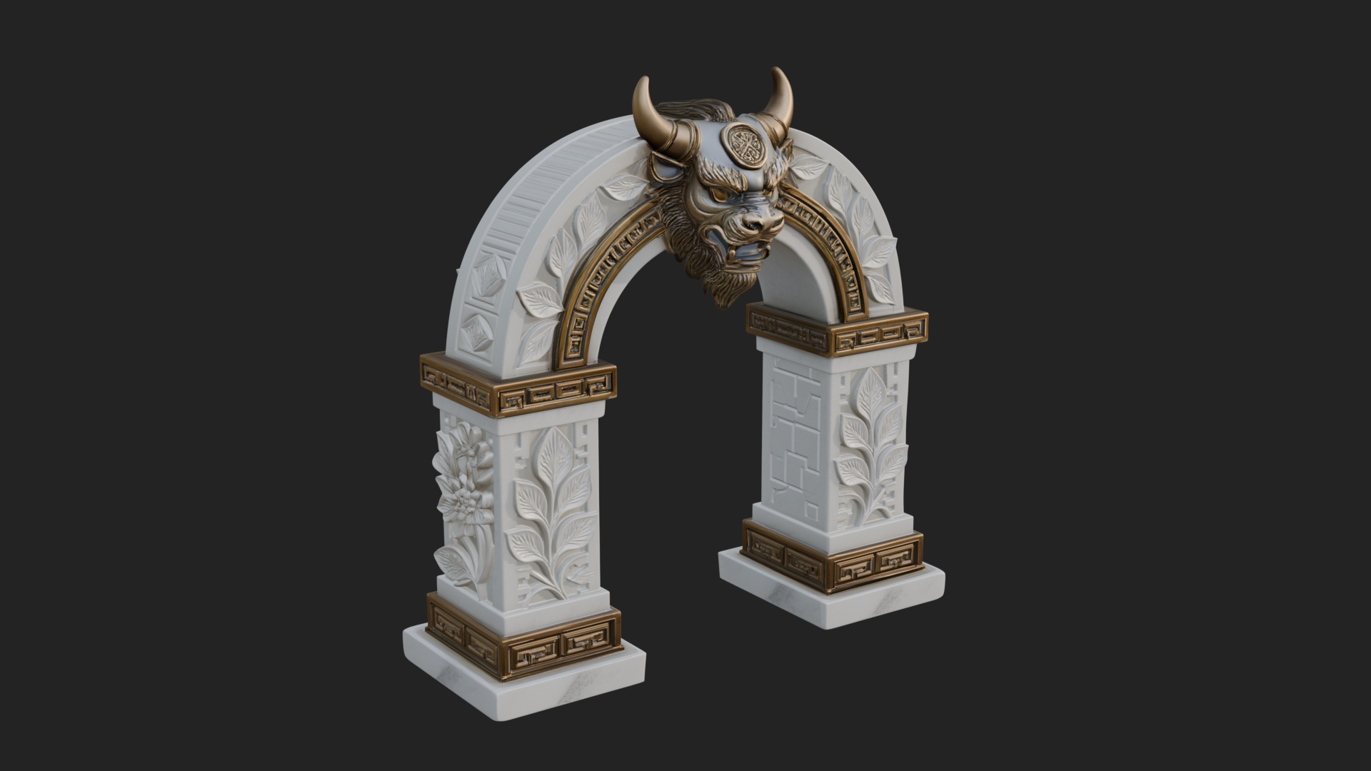 Carved Stone Garden Arch Design 5 3D Print Model 3D Model