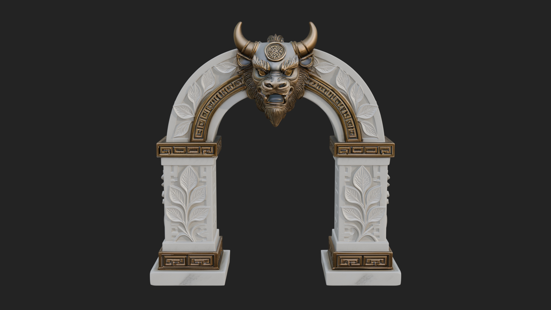 Carved Stone Garden Arch Design 5 3D Print Model 3D Model