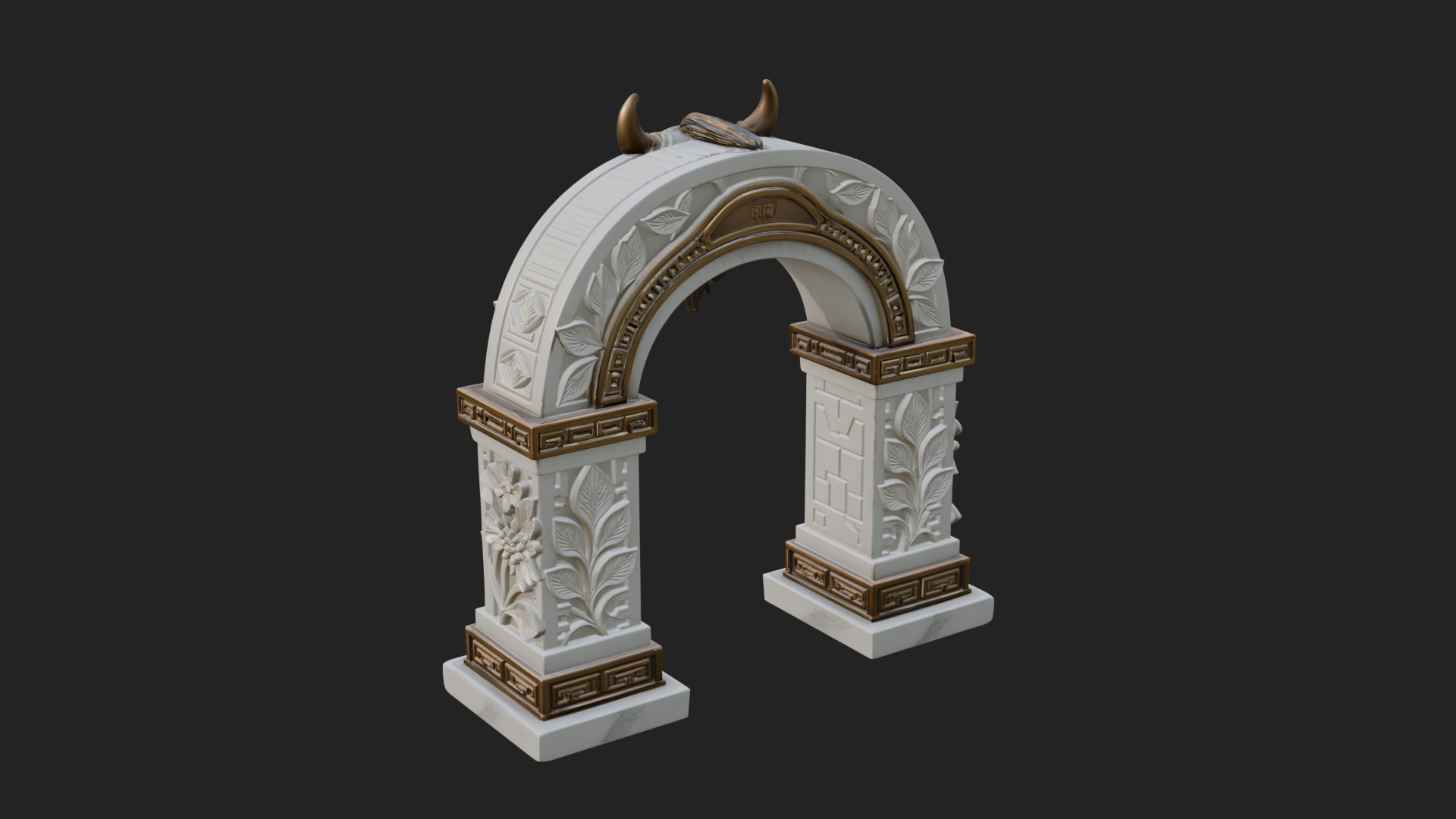 Carved Stone Garden Arch Design 5 3D Print Model 3D Model