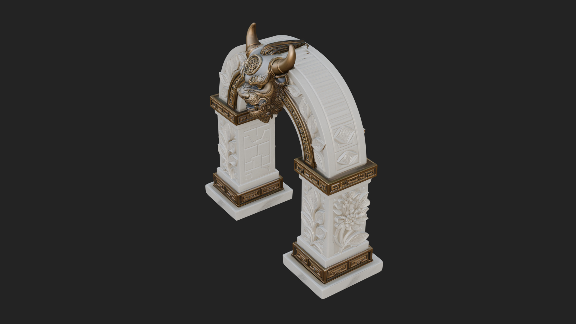 Carved Stone Garden Arch Design 5 3D Print Model 3D Model