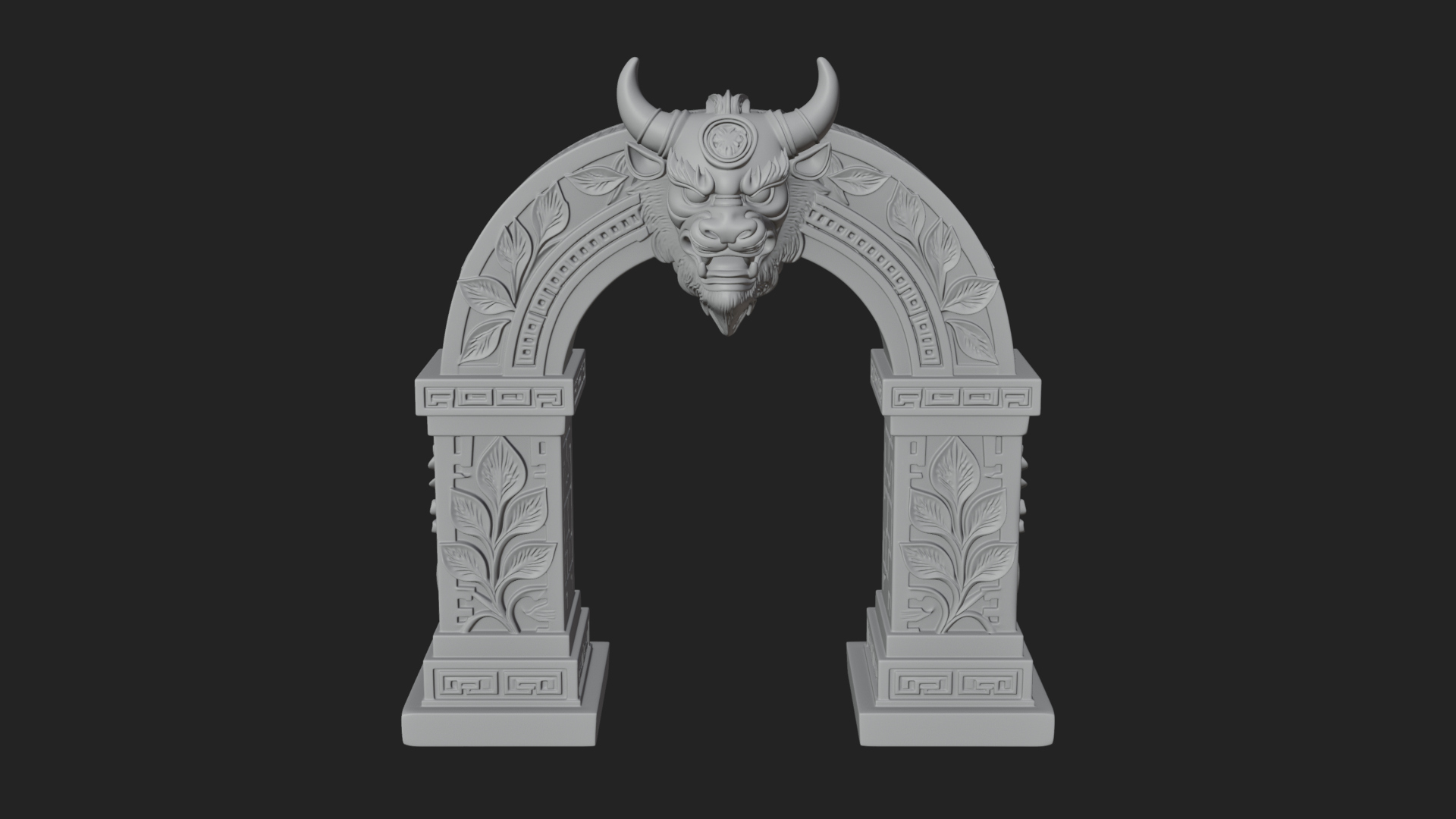 Carved Stone Garden Arch Design 5 3D Print Model 3D Model