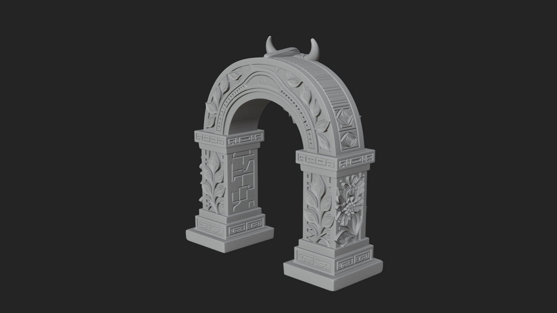 Carved Stone Garden Arch Design 5 3D Print Model 3D Model